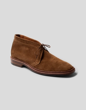 ALDEN SNUFF SUEDE UNLINED CHUKKA BOOT - TAN
