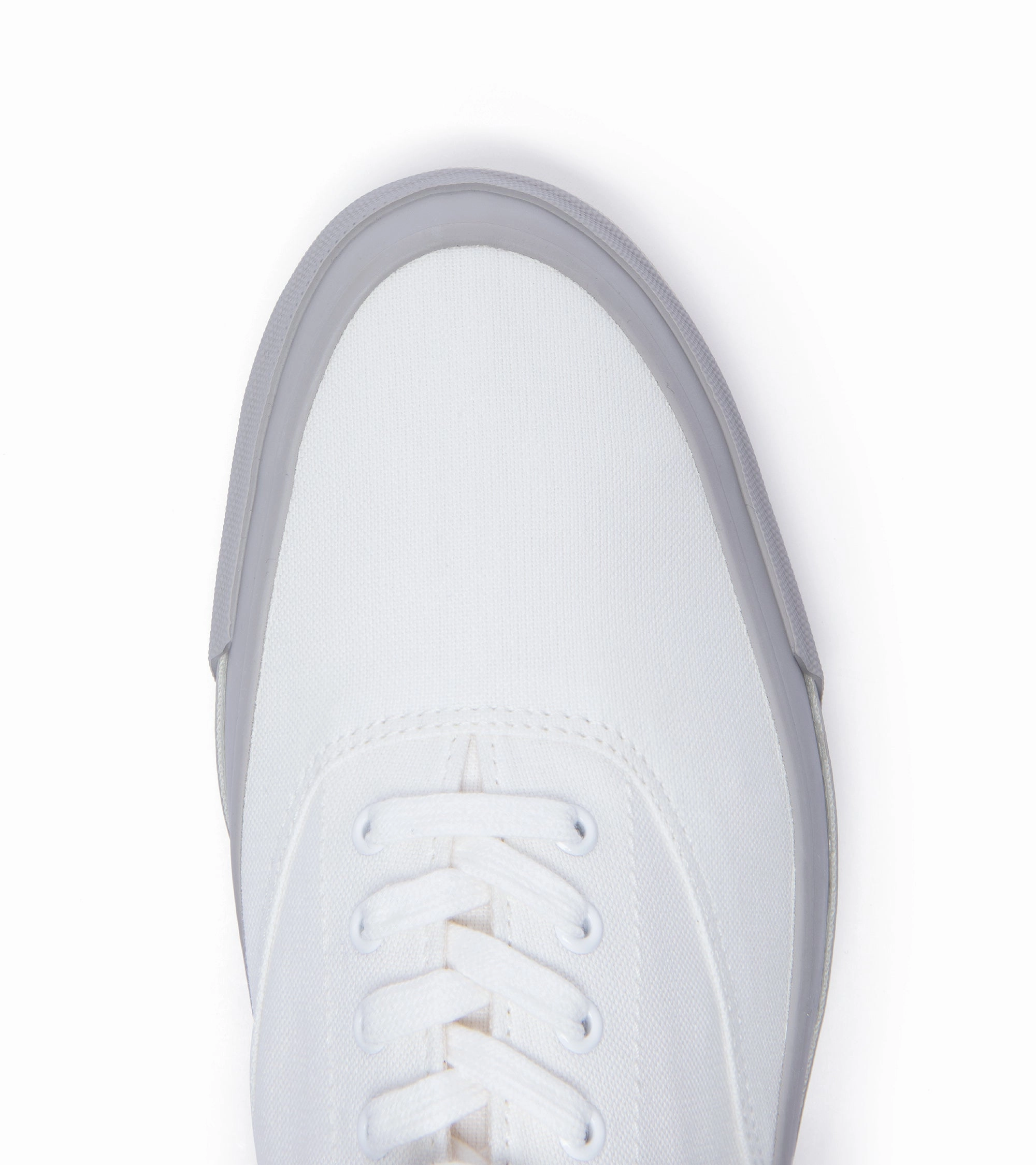 Asahi M014 Canvas Deck Shoes: White/Grey