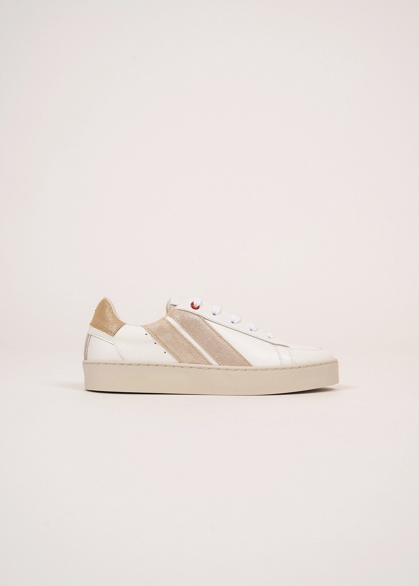BASK CAVAL - Sustainable Women Sneakers by Caval (WHITE / GOLD LUREX)