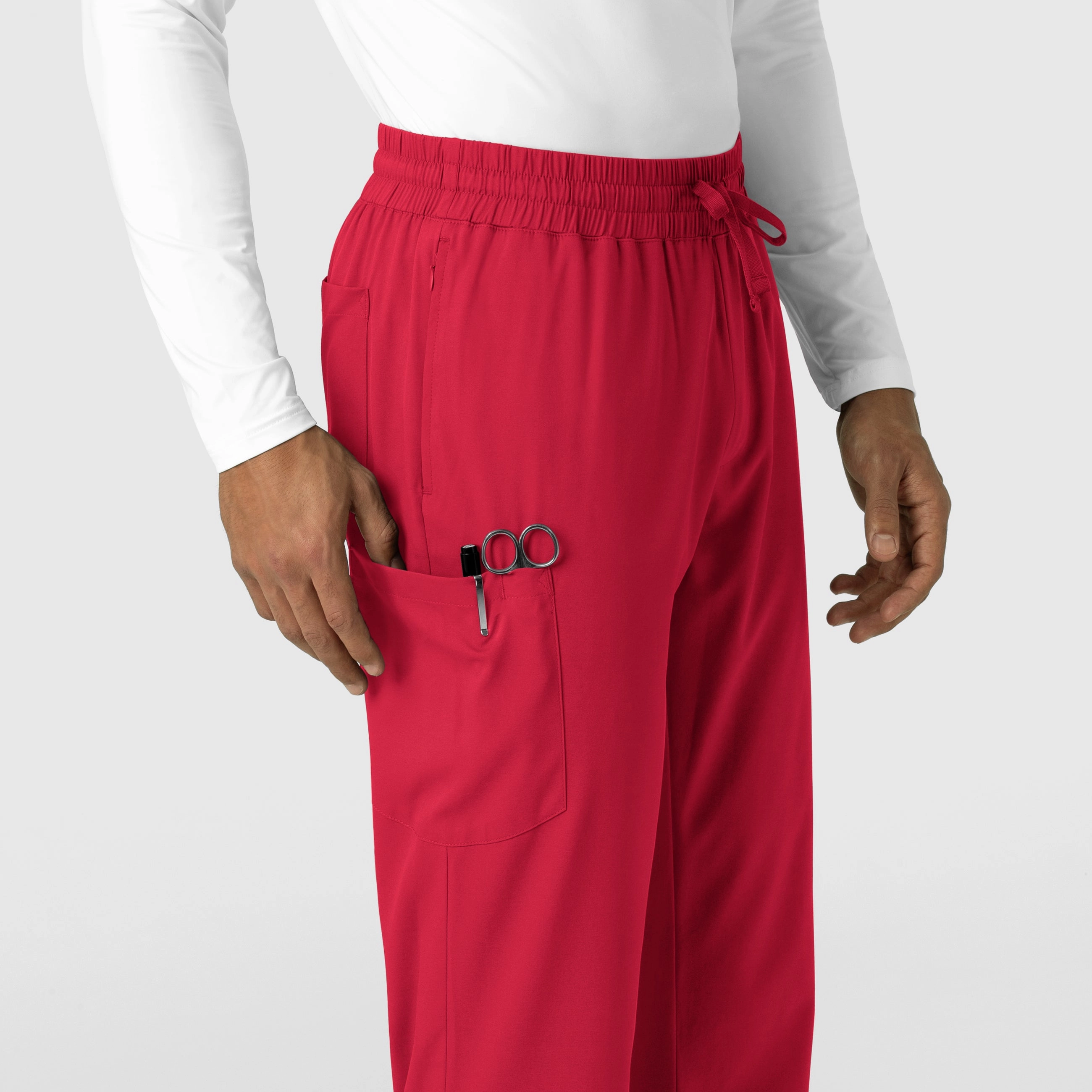 Boundless Men's Straight Leg Scrub Pant - Red