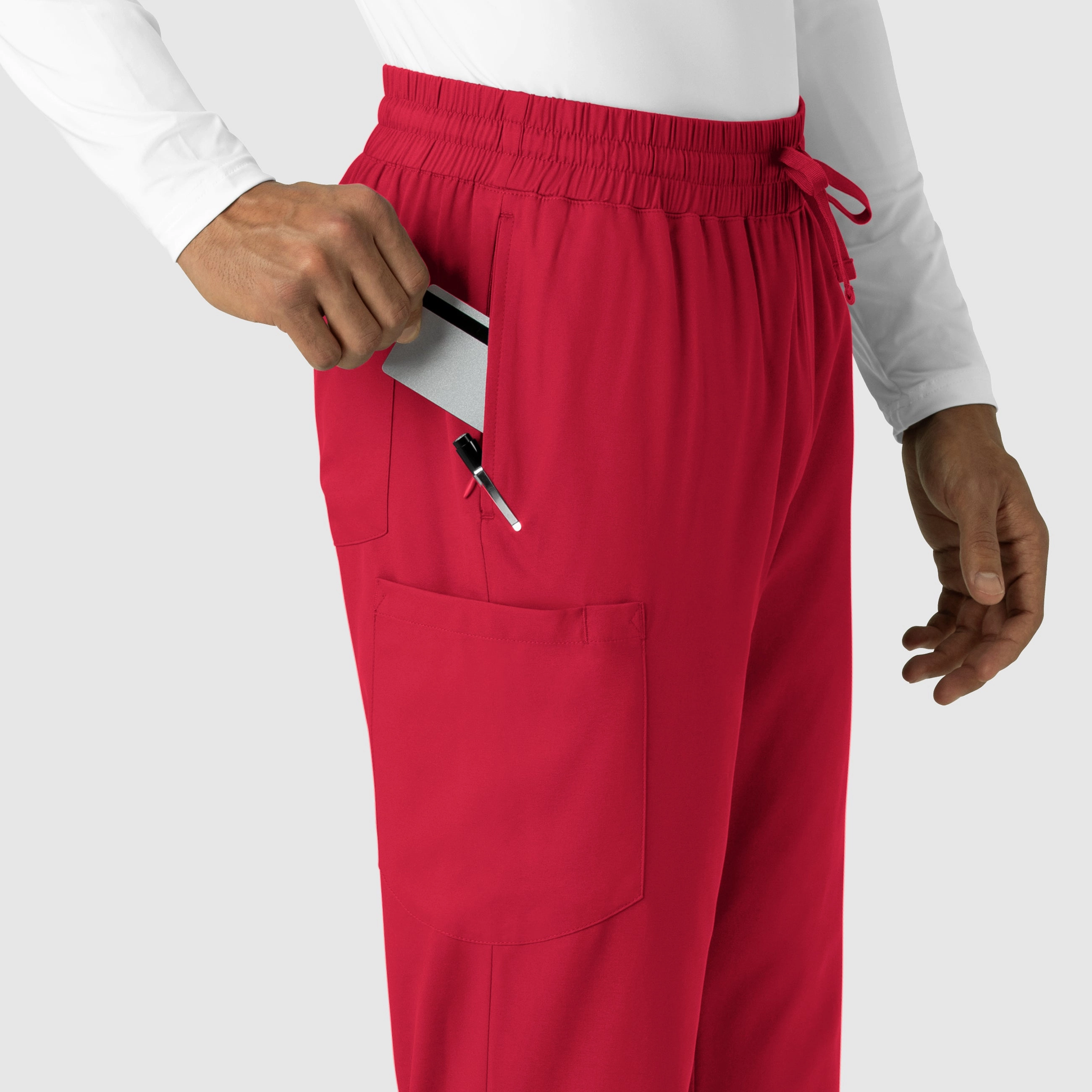 Boundless Men's Straight Leg Scrub Pant - Red