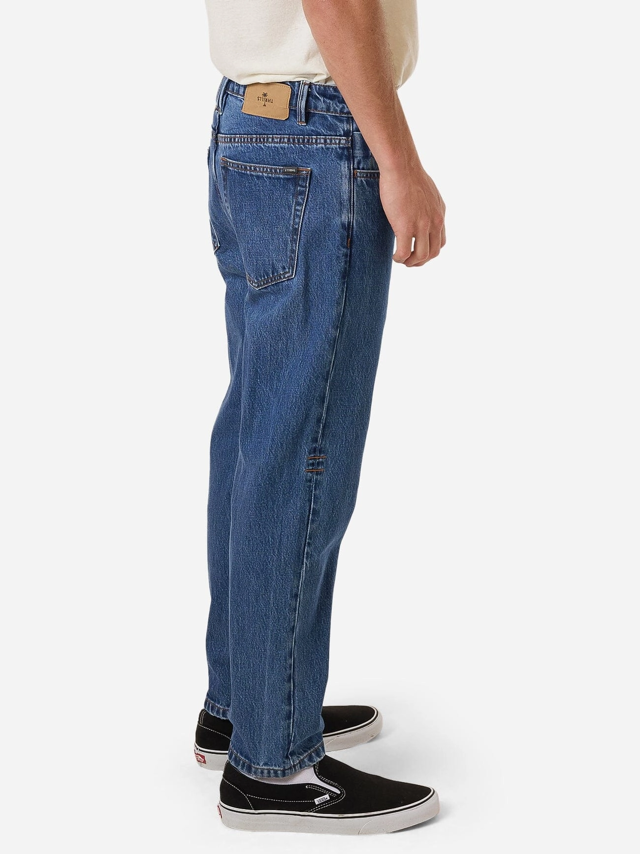 Chopped Straight Cropped Denim Jean - Double Rinsed Blues