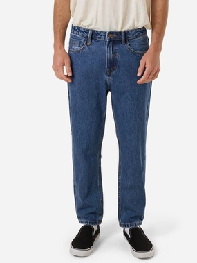 Chopped Straight Cropped Denim Jean - Double Rinsed Blues