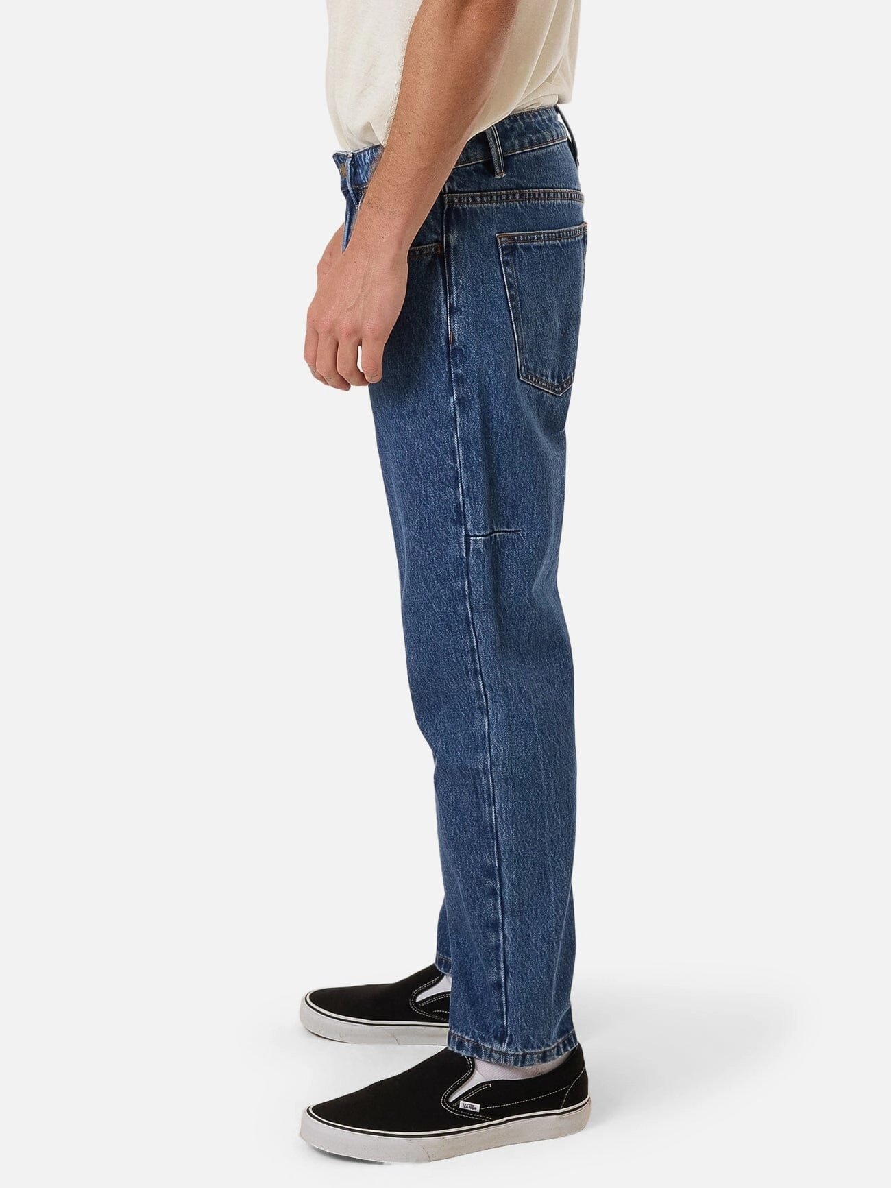 Chopped Straight Cropped Denim Jean - Double Rinsed Blues