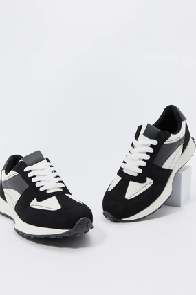 Faux Suede Colourblock Sneaker