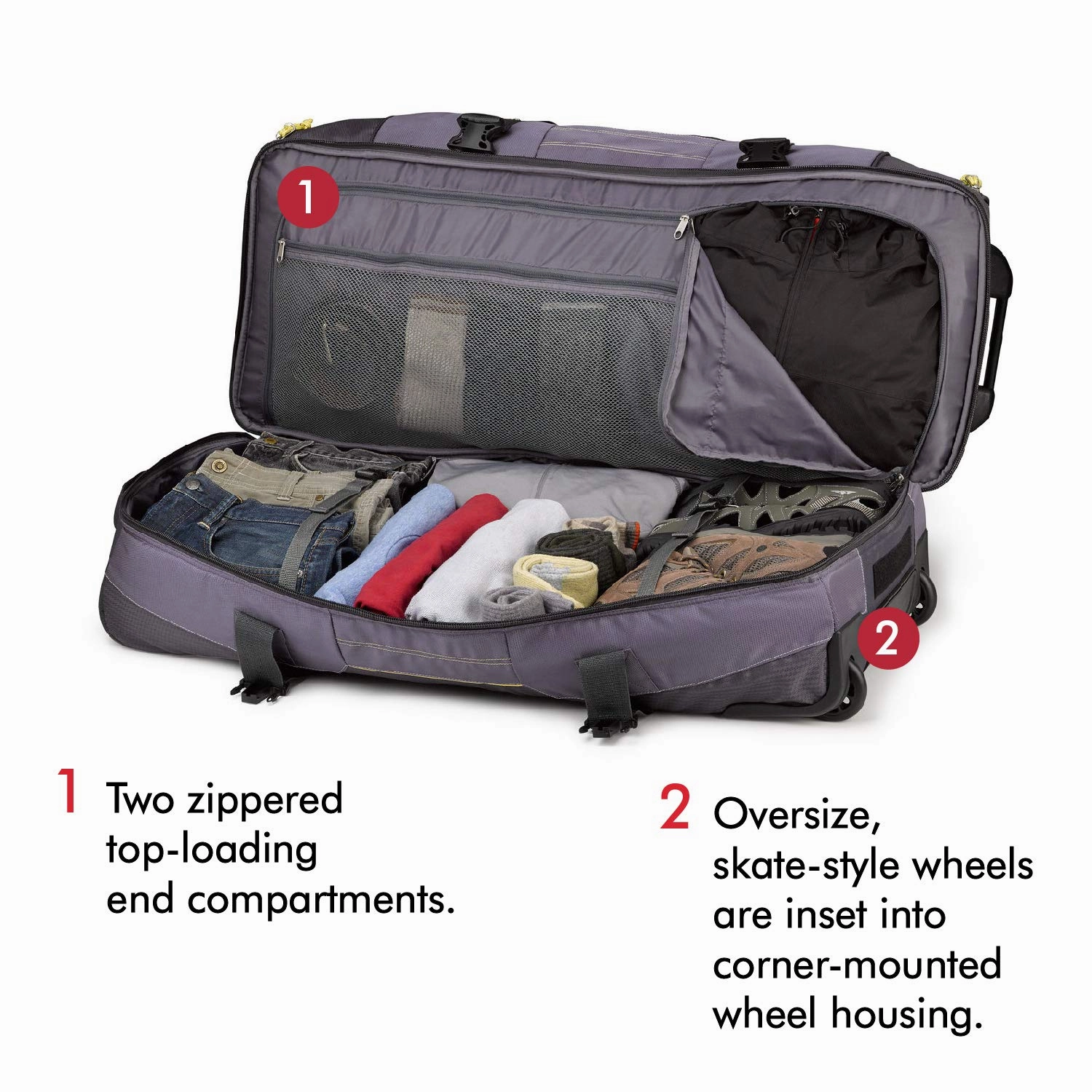 High Sierra Ultimate Access 2.0 Drop Bottom 30" 2-Wheel Wheeled Duffel Bags