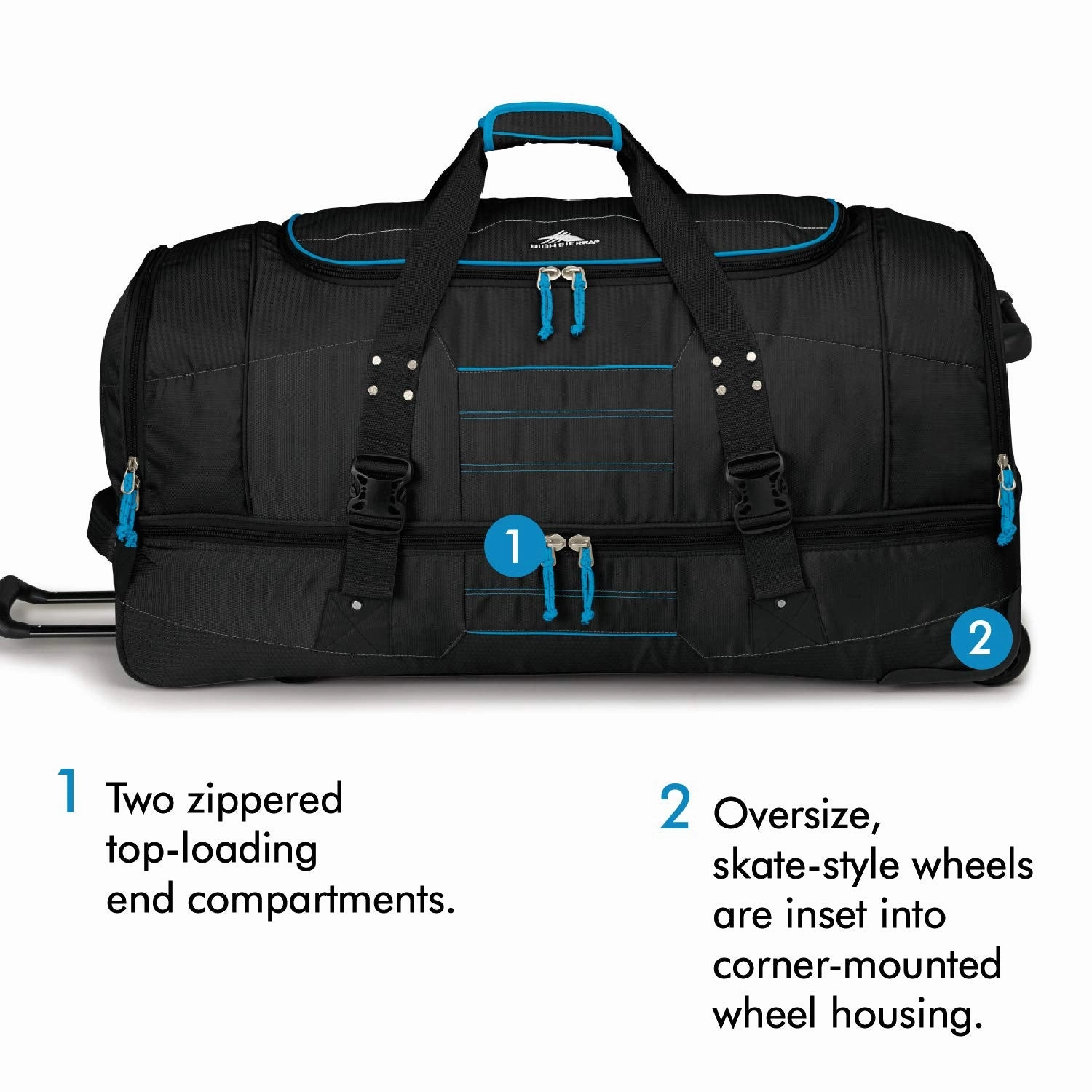 High Sierra Ultimate Access 2.0 Drop Bottom 30" 2-Wheel Wheeled Duffel Bags