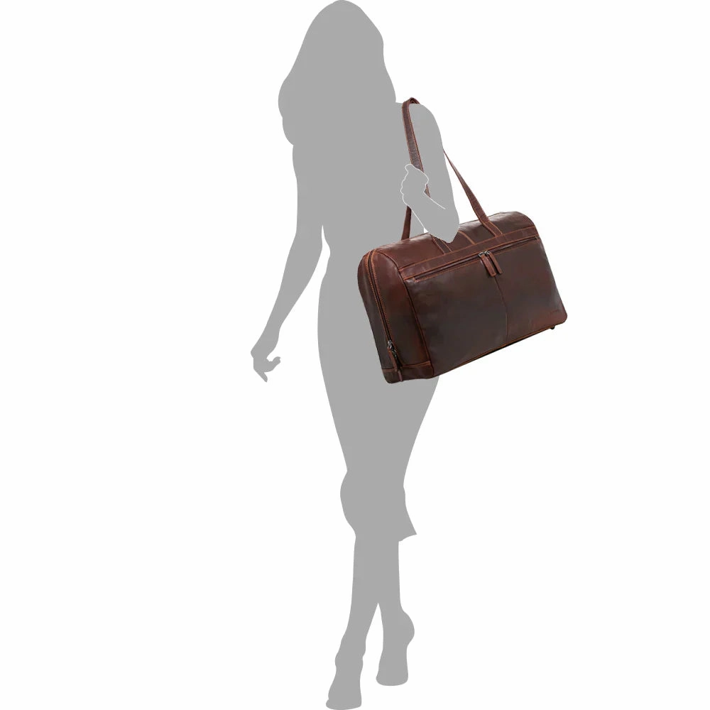 Jack Georges Voyager Uptown Leather Duffle Tote Bag