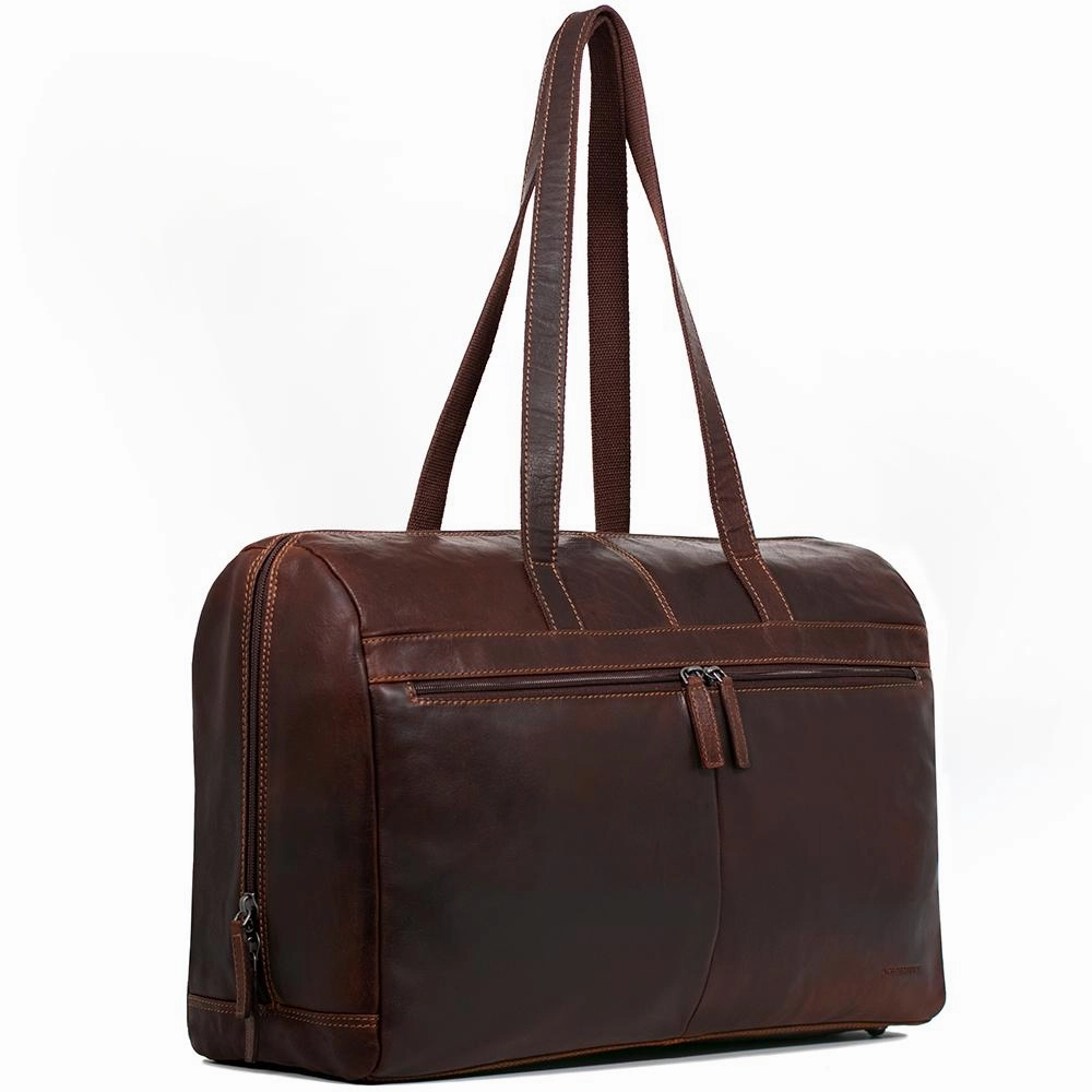 Jack Georges Voyager Uptown Leather Duffle Tote Bag