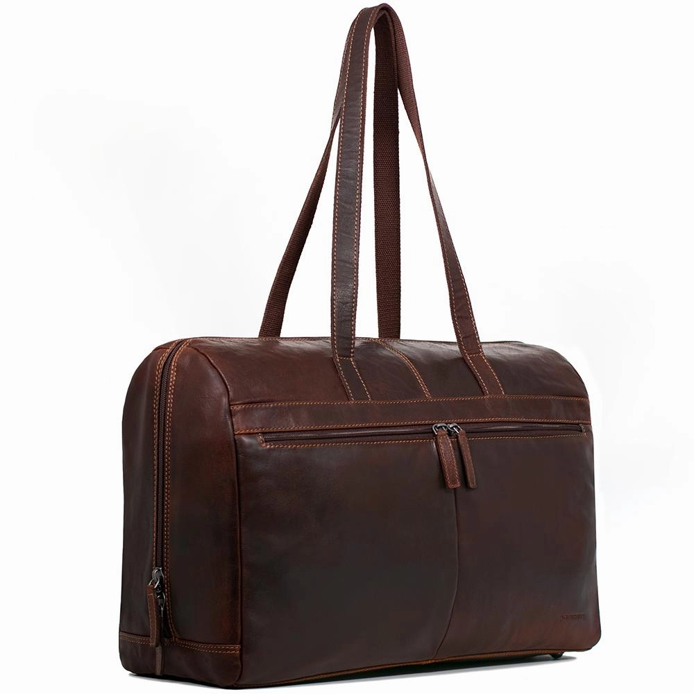 Jack Georges Voyager Uptown Leather Duffle Tote Bag
