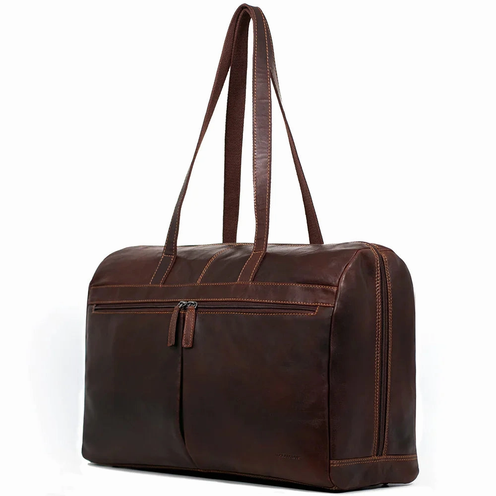 Jack Georges Voyager Uptown Leather Duffle Tote Bag