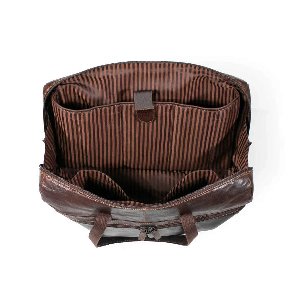 Jack Georges Voyager Uptown Leather Duffle Tote Bag