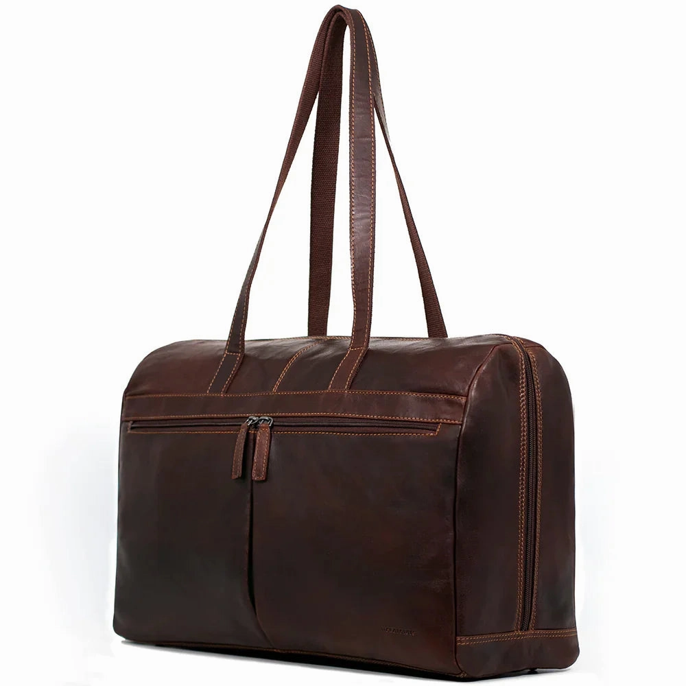 Jack Georges Voyager Uptown Leather Duffle Tote Bag