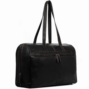 Jack Georges Voyager Uptown Leather Duffle Tote Bag