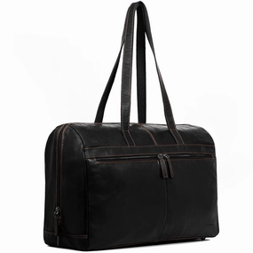 Jack Georges Voyager Uptown Leather Duffle Tote Bag