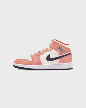 Jordan Kids' Air Jordan 1 Mid SE Orange Suede Team Orange/Black