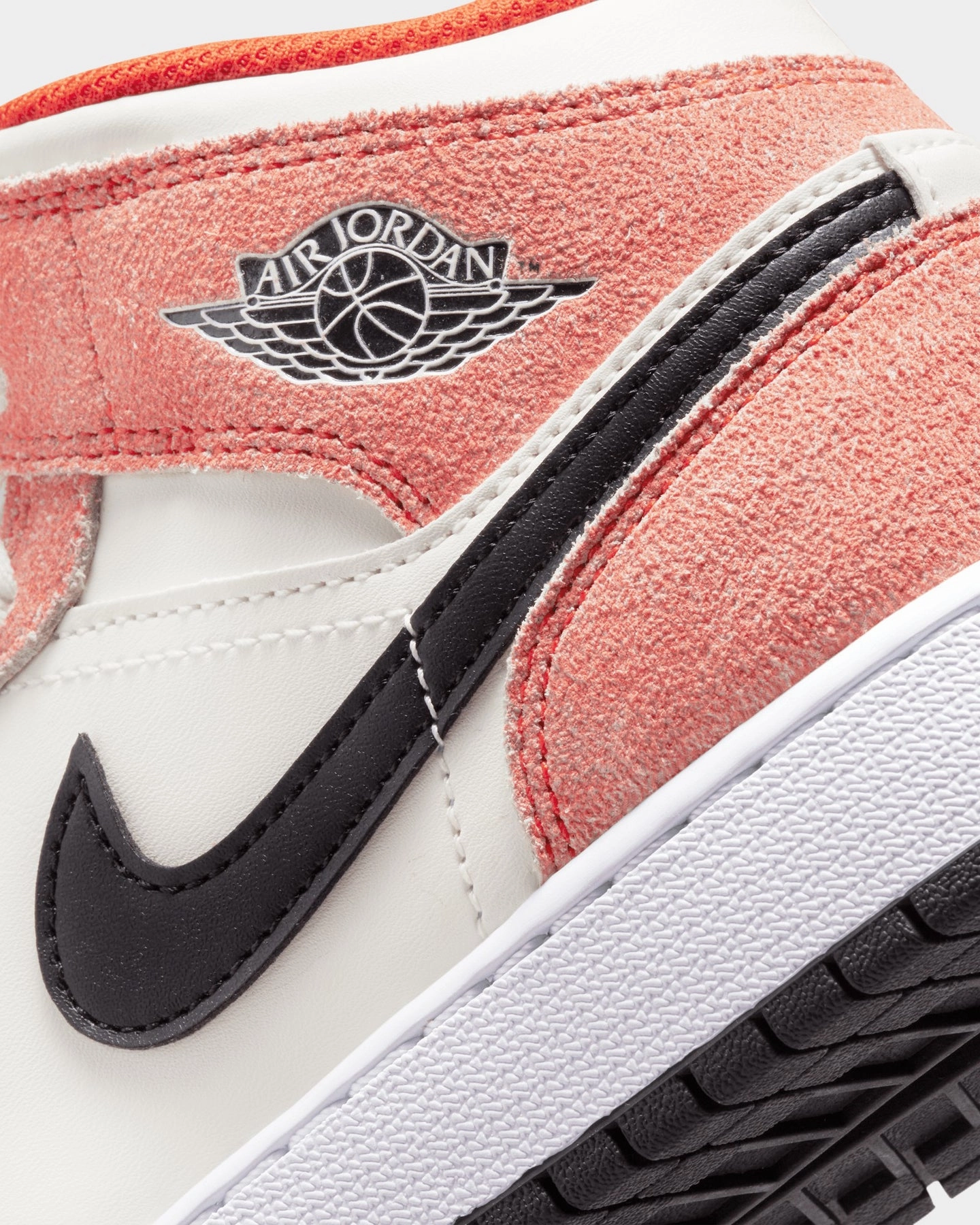 Jordan Kids' Air Jordan 1 Mid SE Orange Suede Team Orange/Black
