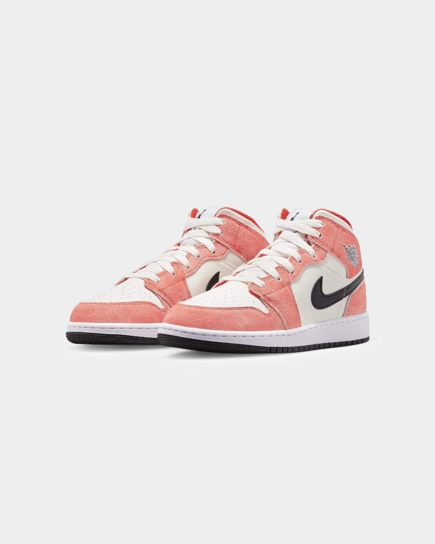 Jordan Kids' Air Jordan 1 Mid SE Orange Suede Team Orange/Black