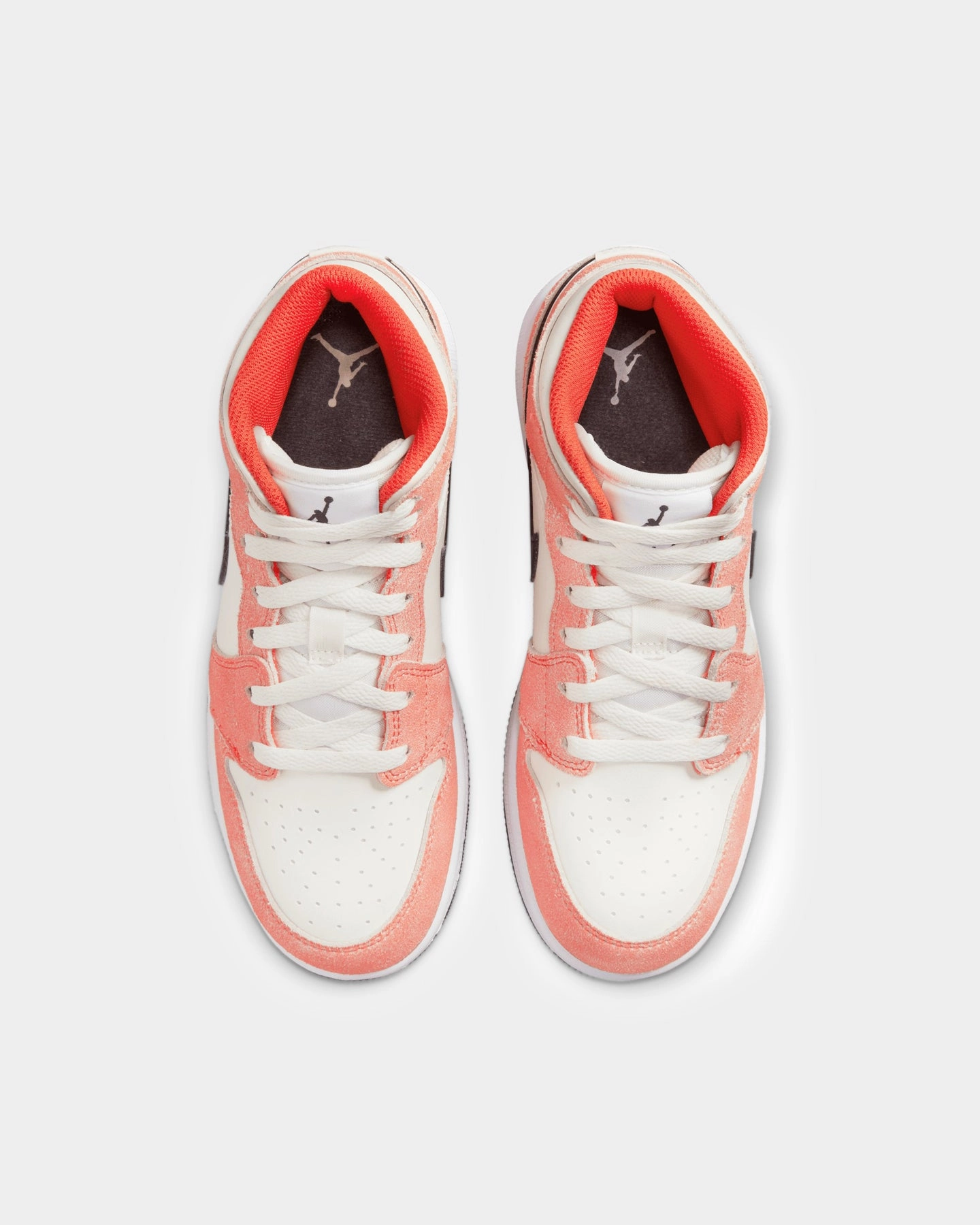 Jordan Kids' Air Jordan 1 Mid SE Orange Suede Team Orange/Black