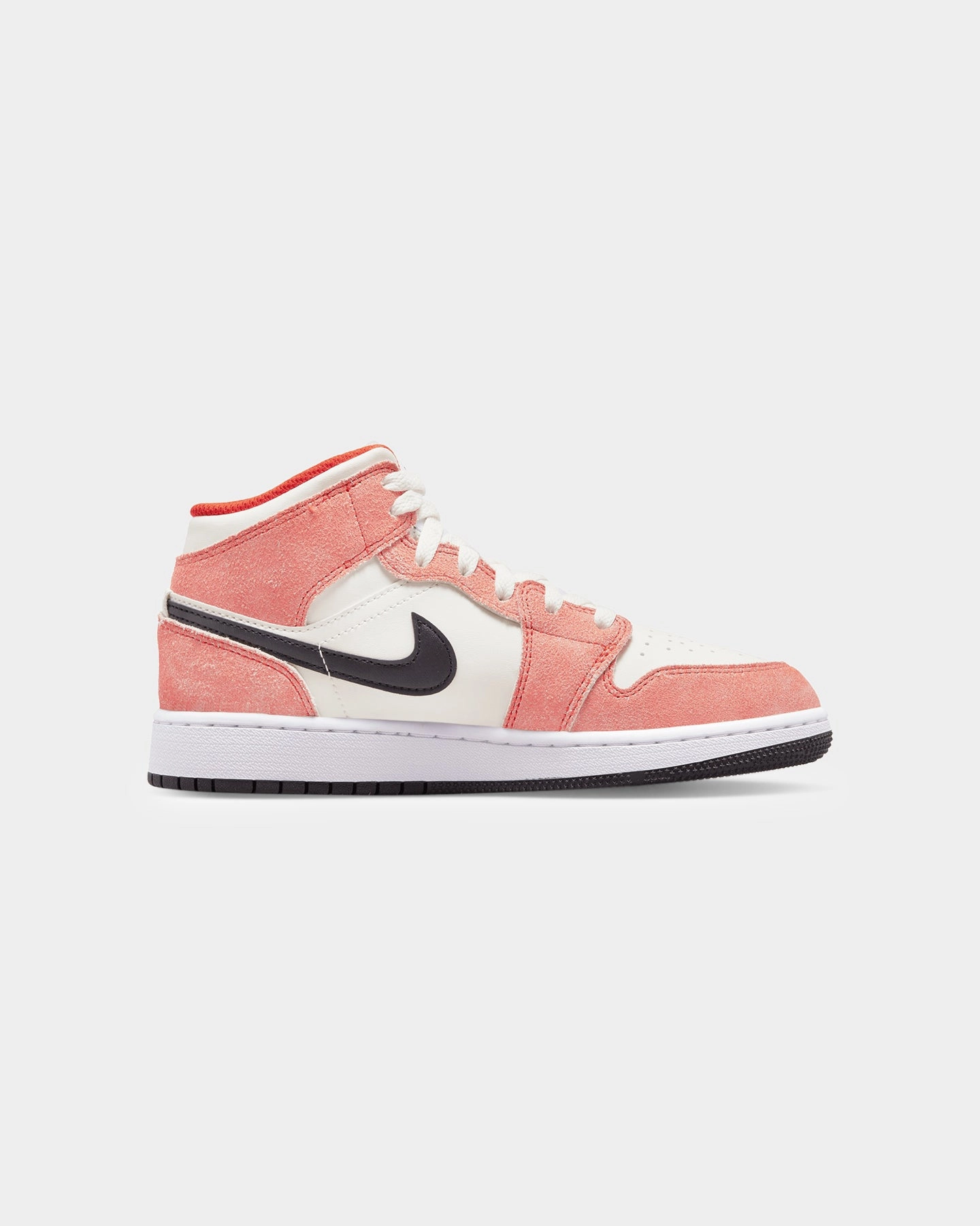 Jordan Kids' Air Jordan 1 Mid SE Orange Suede Team Orange/Black