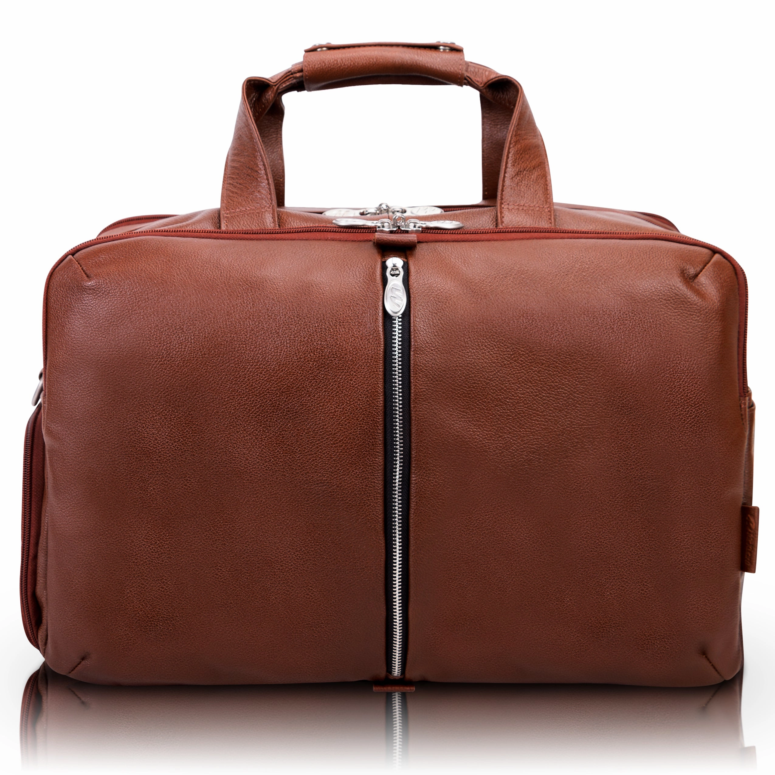 McKlein USA Avondale 22" Leather Triple Compartment Carry-All Travel Laptop Duffel