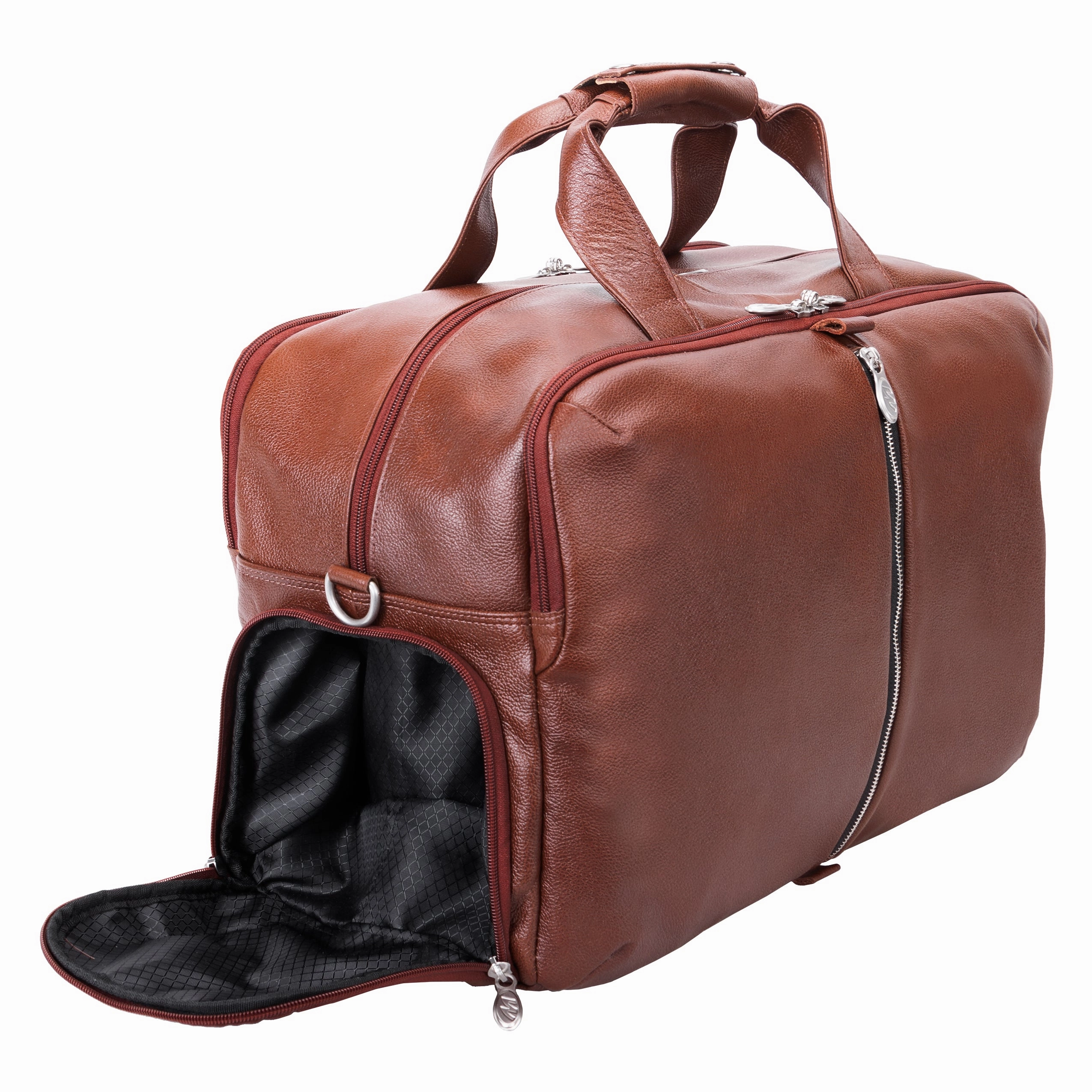 McKlein USA Avondale 22" Leather Triple Compartment Carry-All Travel Laptop Duffel