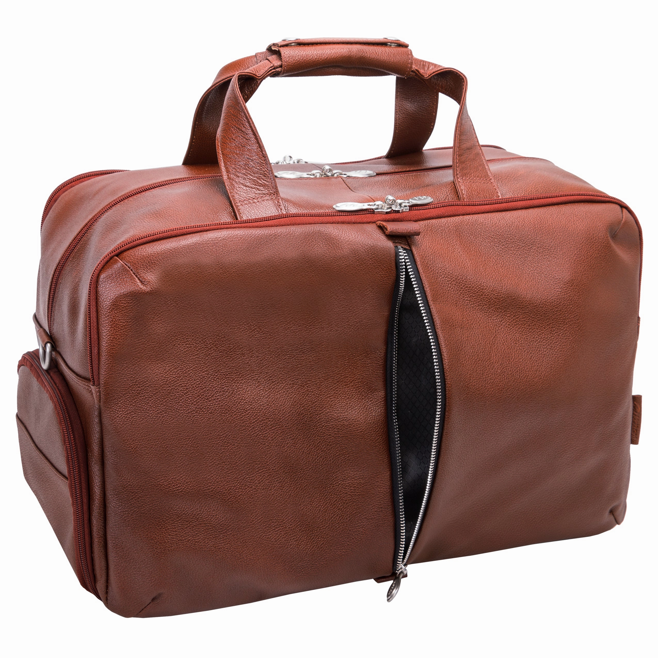 McKlein USA Avondale 22" Leather Triple Compartment Carry-All Travel Laptop Duffel