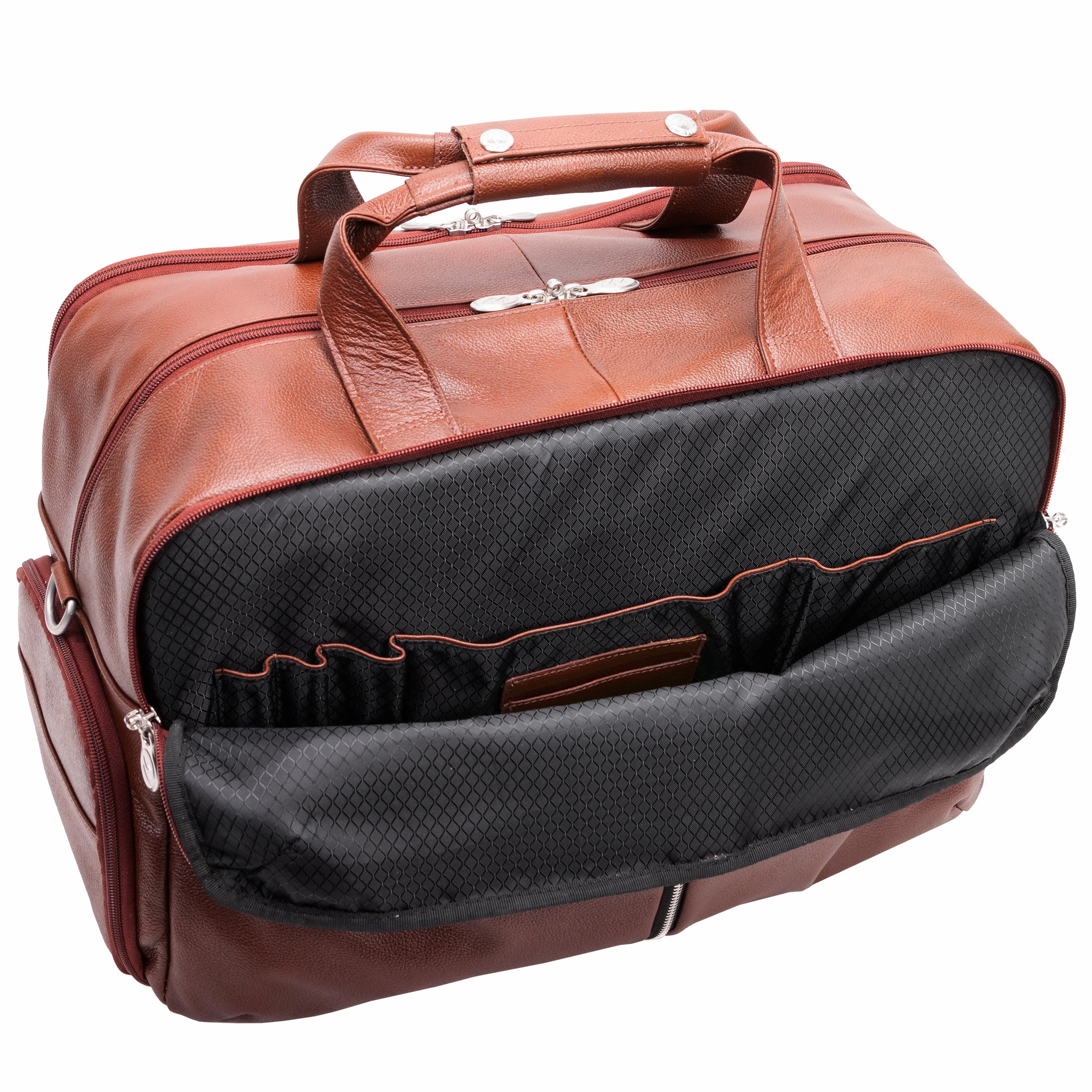 McKlein USA Avondale 22" Leather Triple Compartment Carry-All Travel Laptop Duffel