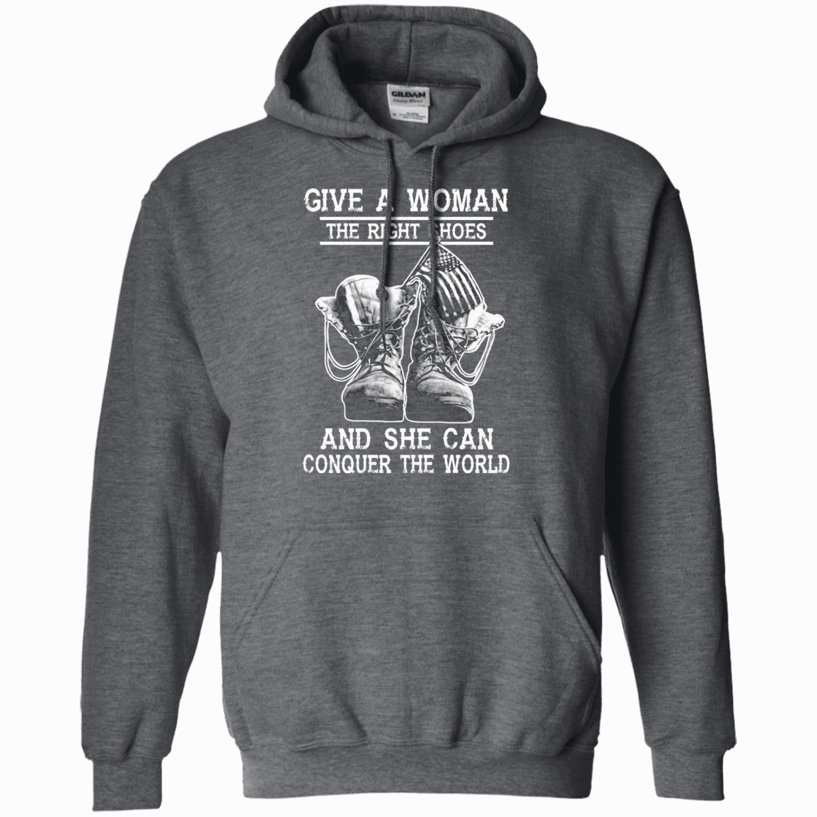 Military T-Shirt "Give a woman the right shoes, and she can conquer the world"