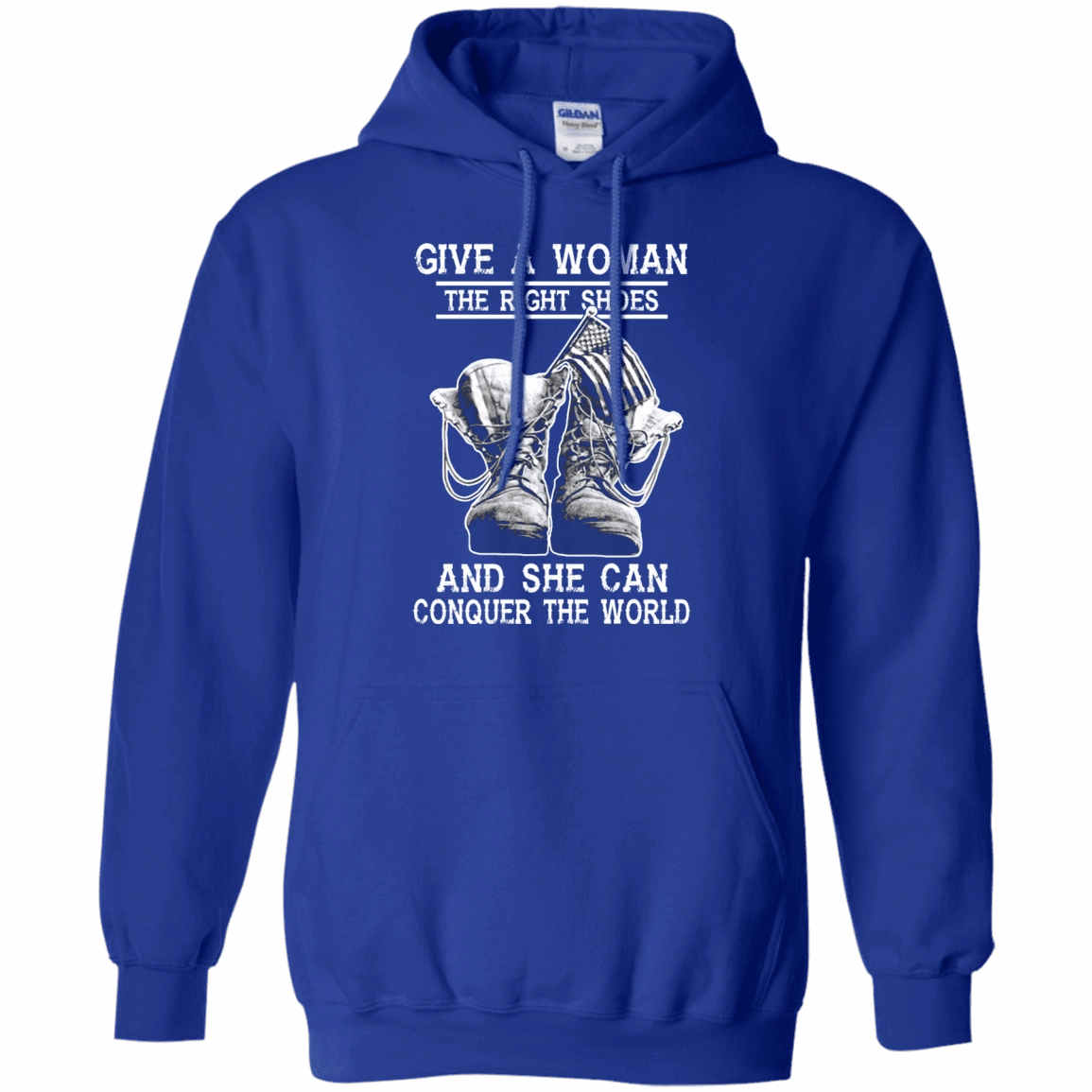 Military T-Shirt "Give a woman the right shoes, and she can conquer the world"