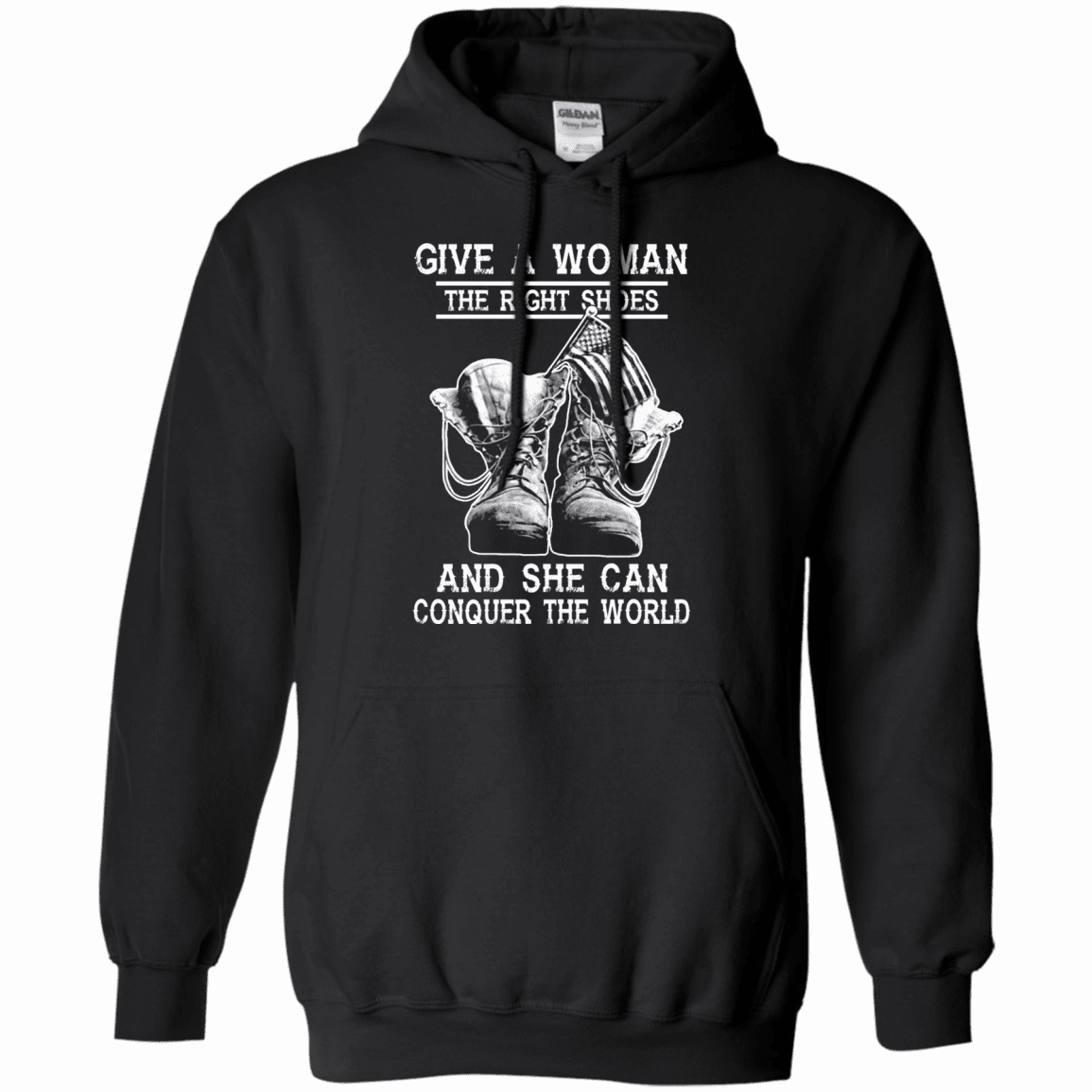 Military T-Shirt "Give a woman the right shoes, and she can conquer the world"