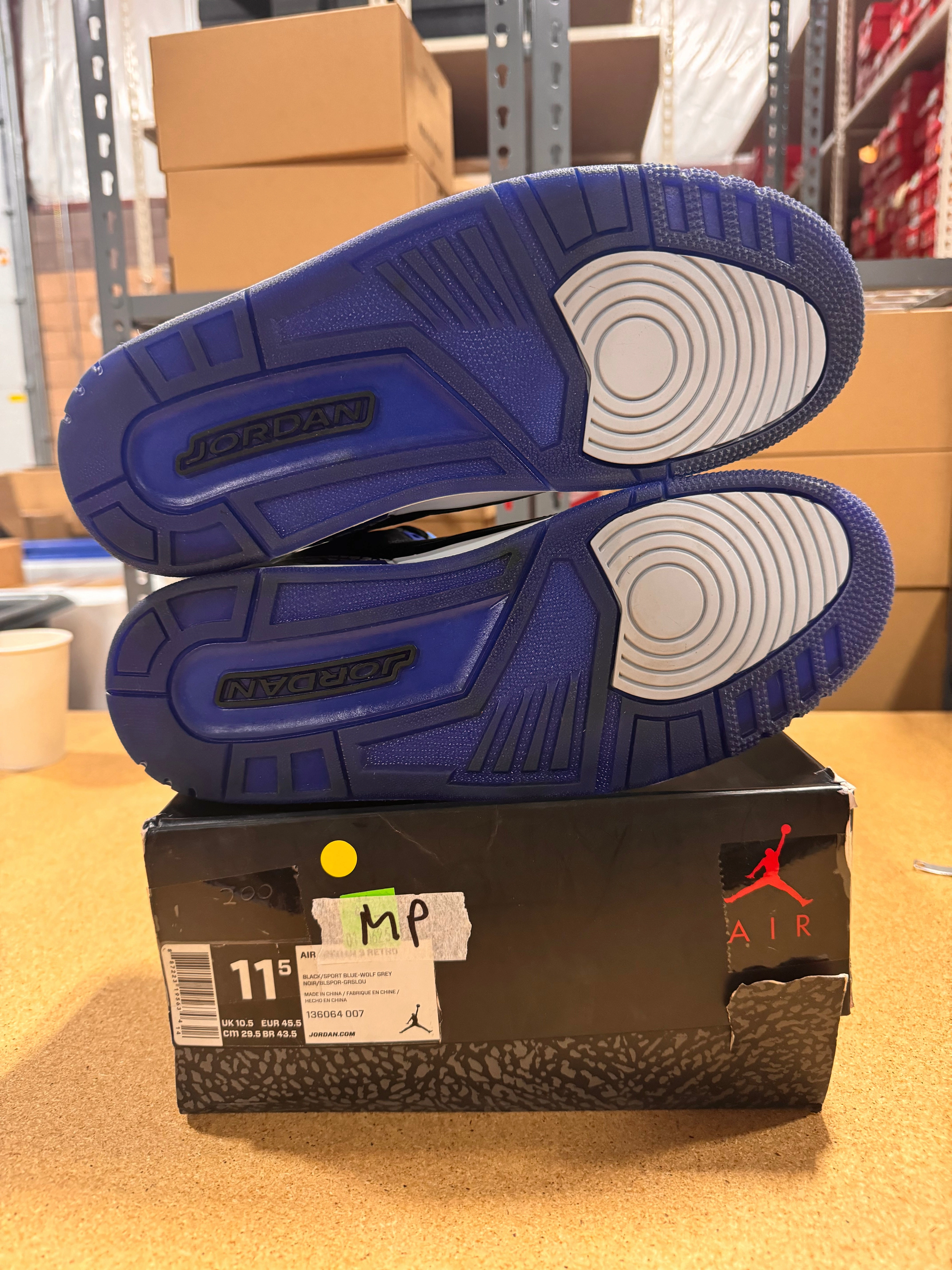 PRE OWNED  Air Jordan 3 Retro Sport Blue