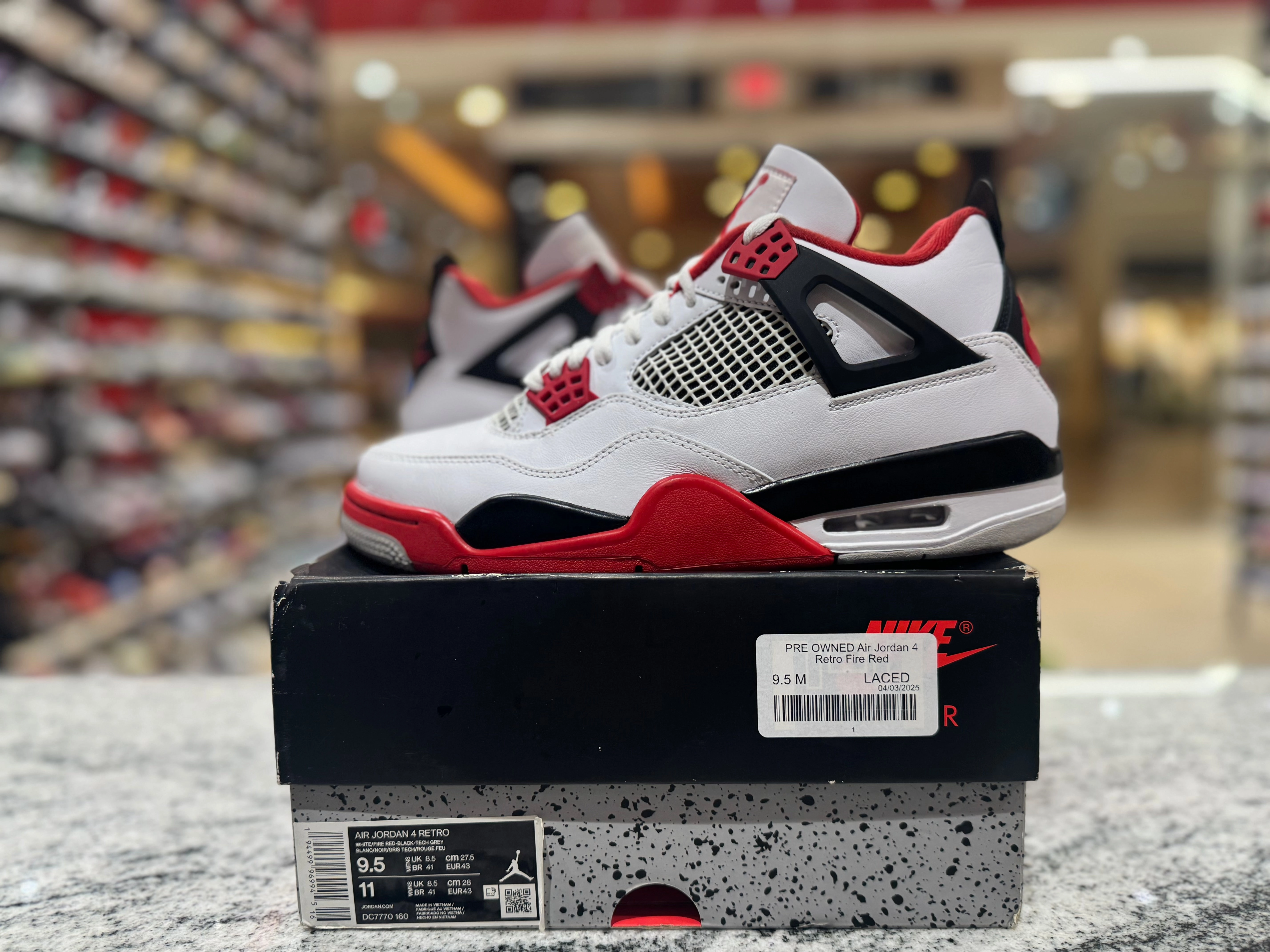 PRE OWNED Air Jordan 4 Retro Fire Red