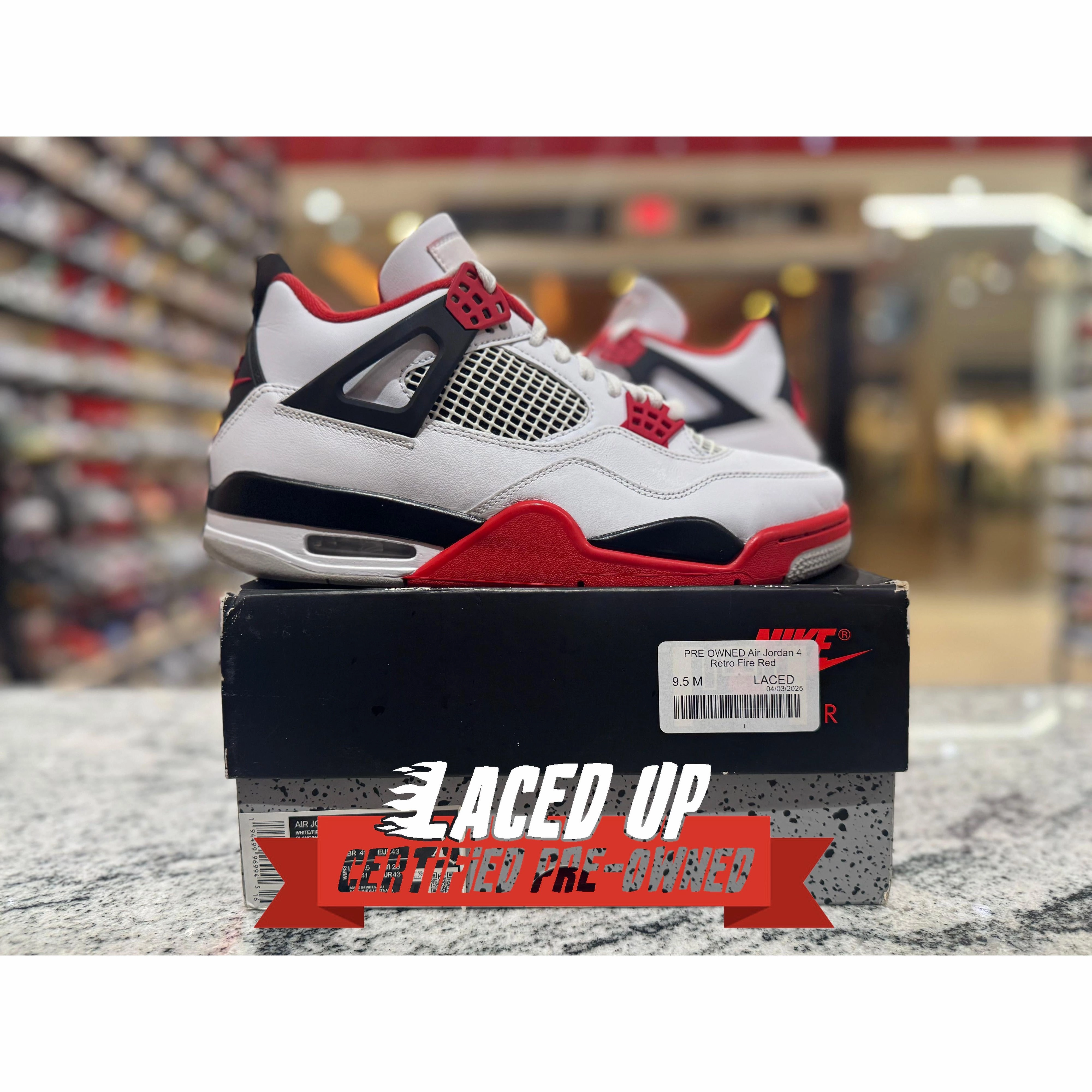 PRE OWNED Air Jordan 4 Retro Fire Red