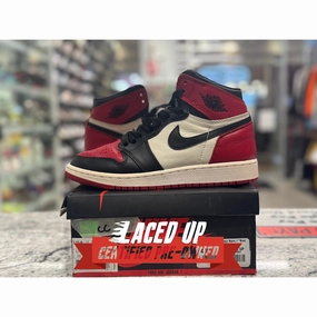 PRE OWNED Air Jordan Retro 1 Bred Toe GS