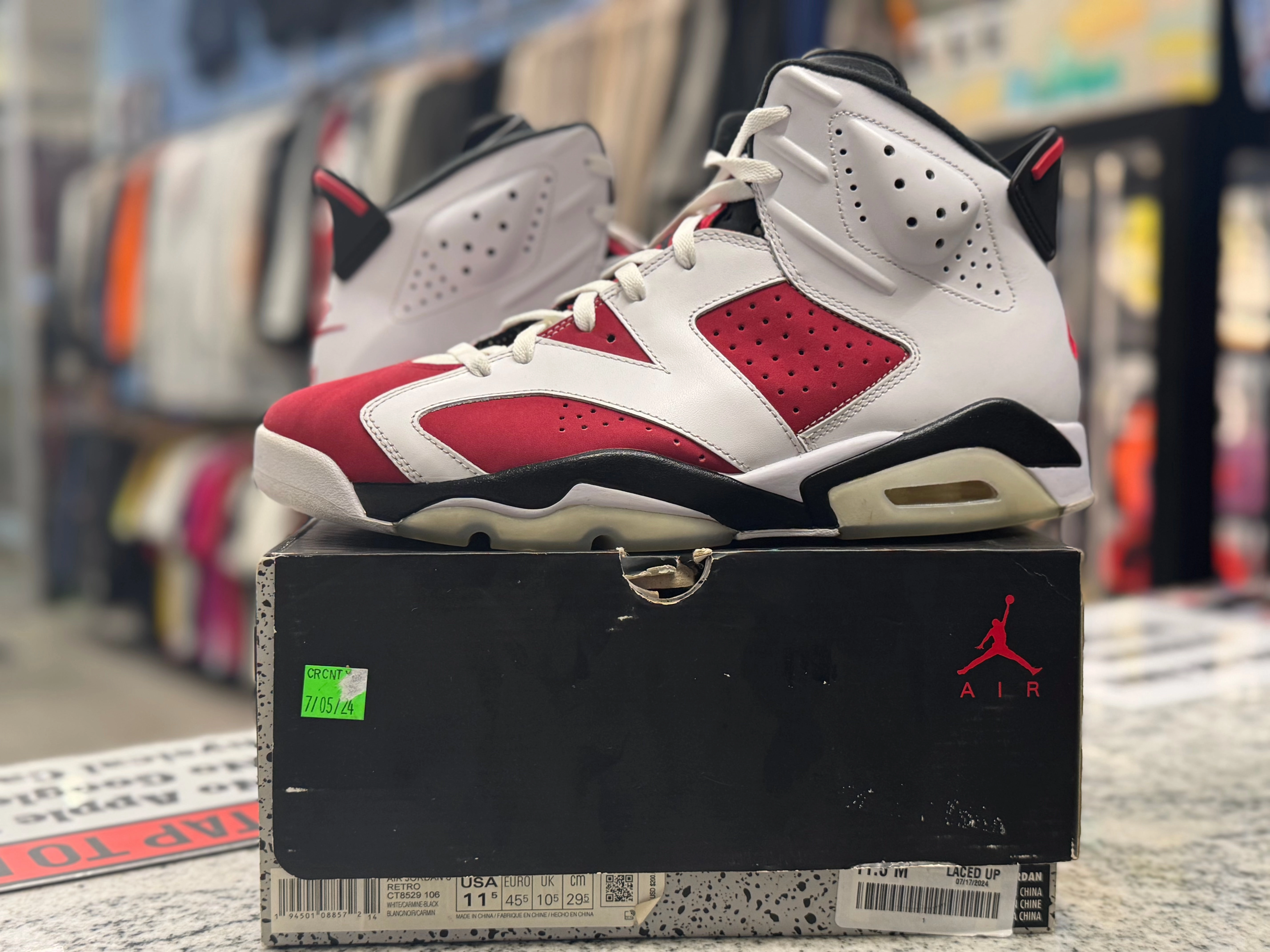 PRE OWNED Air Jordan Retro 6 Carmine (2021)