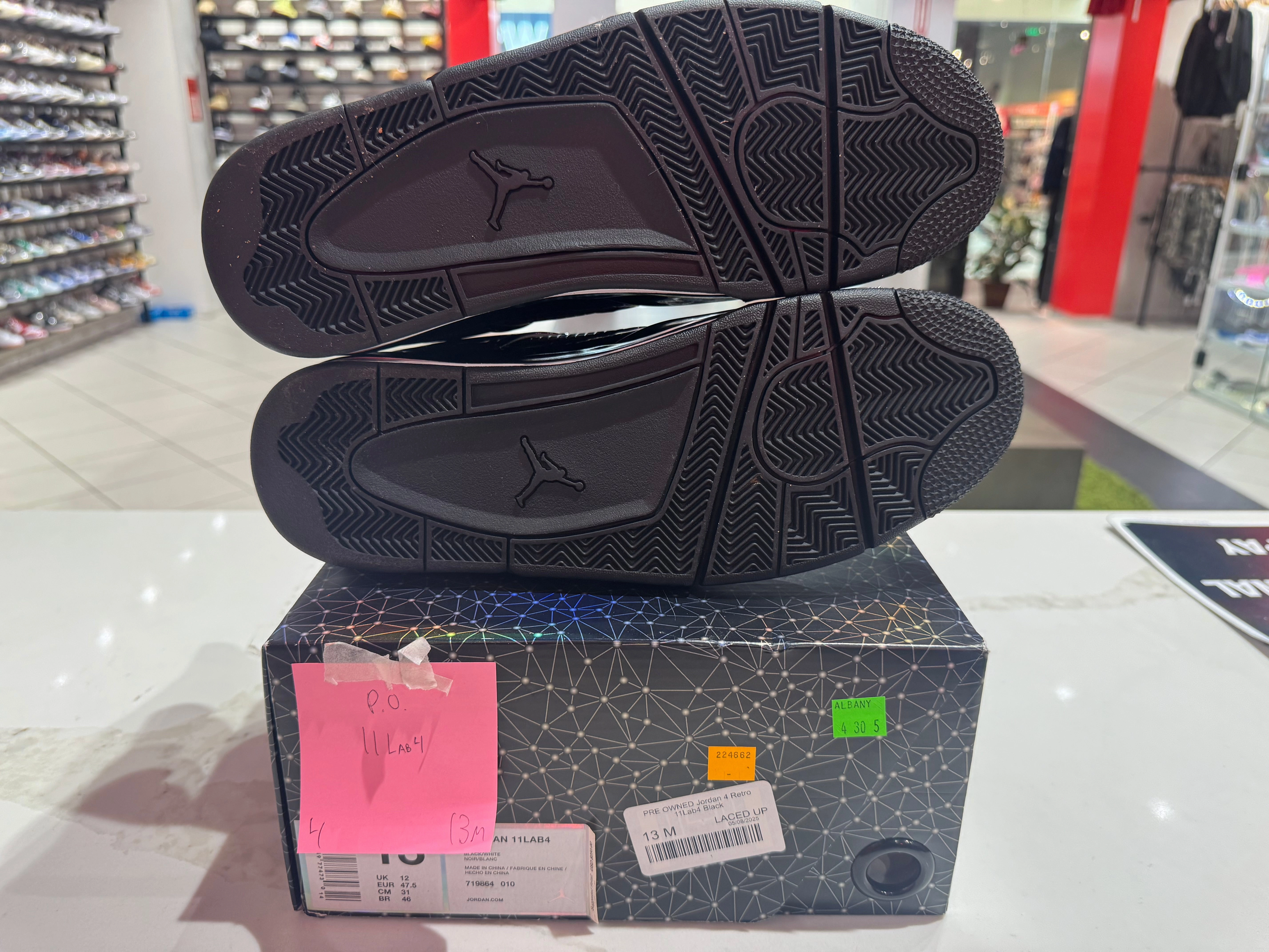 PRE OWNED Jordan 4 Retro 11Lab4 Black