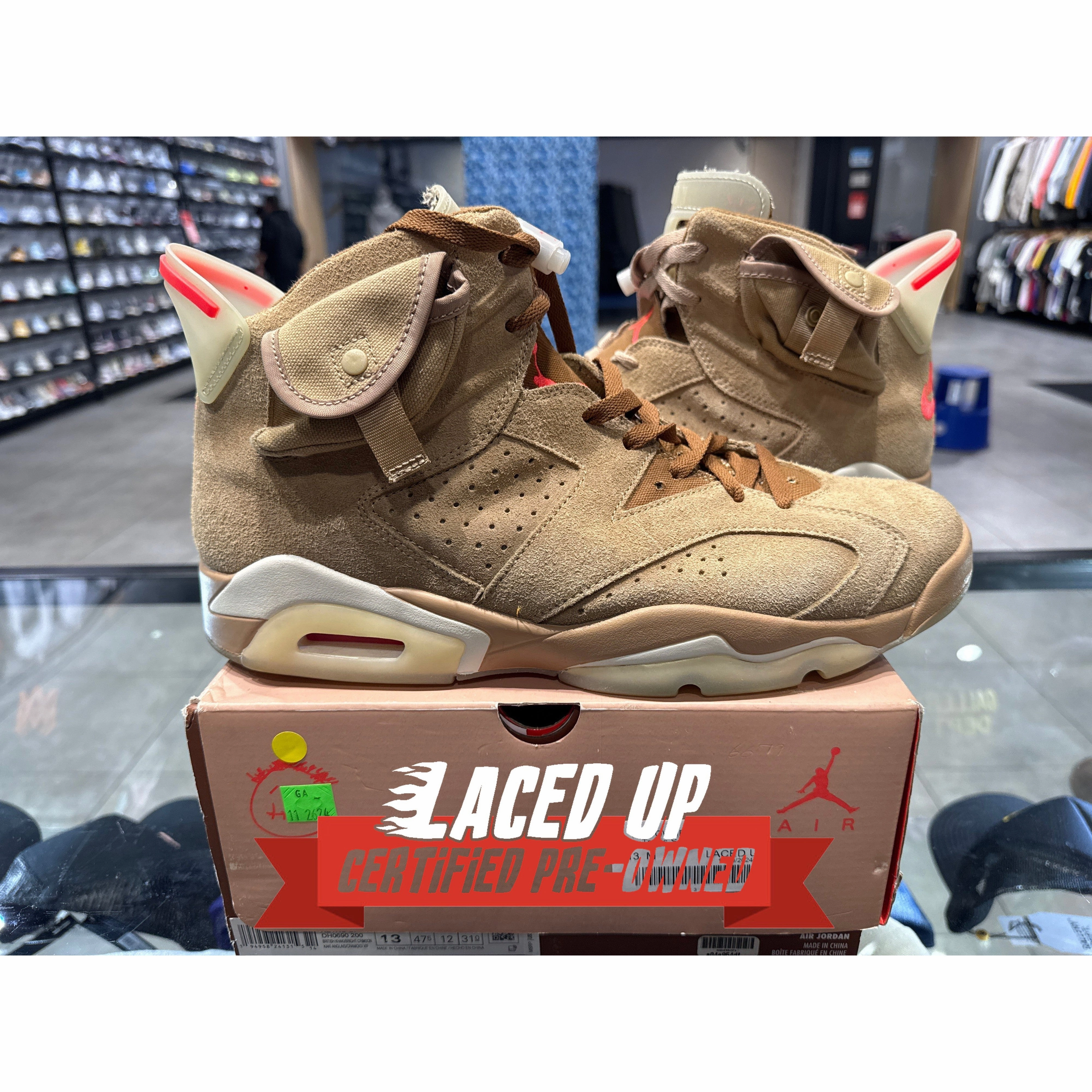 PRE OWNED Jordan 6 Retro Travis Scott British Khaki