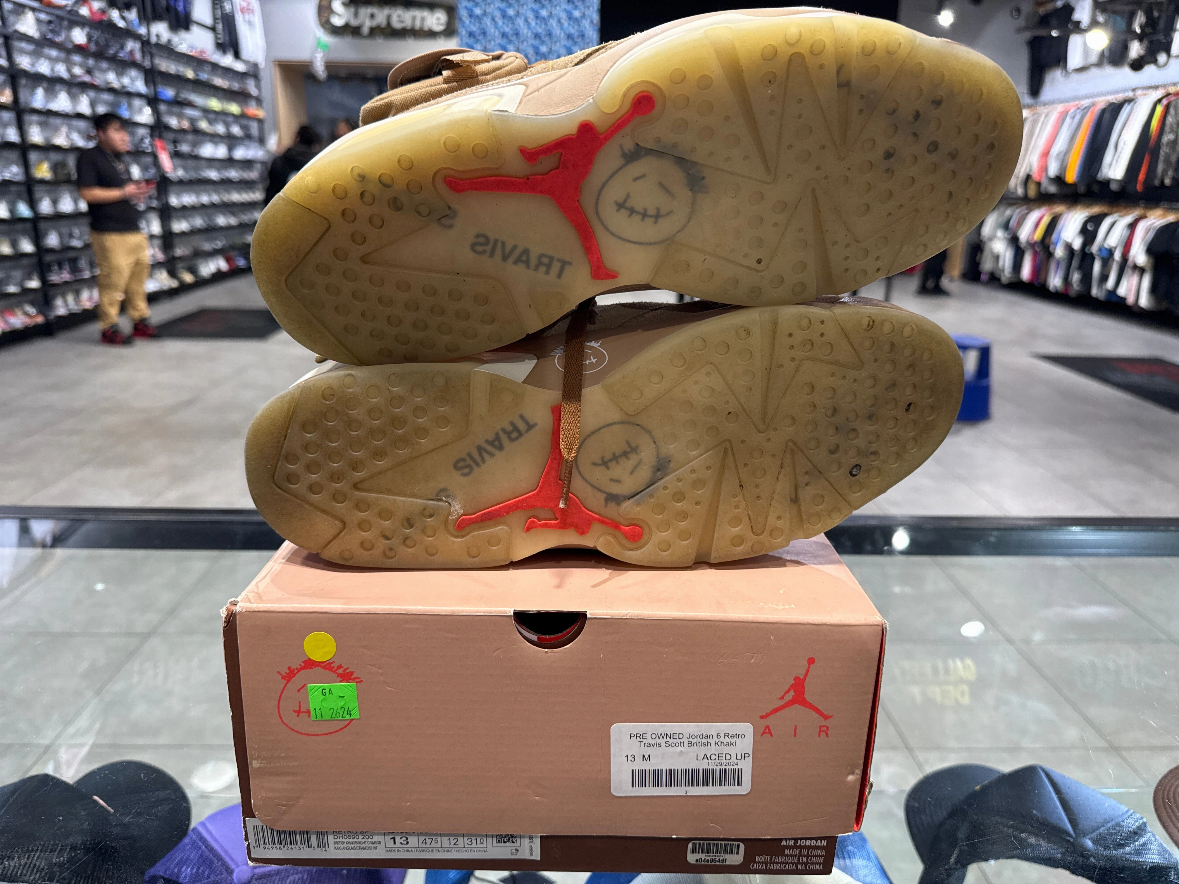 PRE OWNED Jordan 6 Retro Travis Scott British Khaki