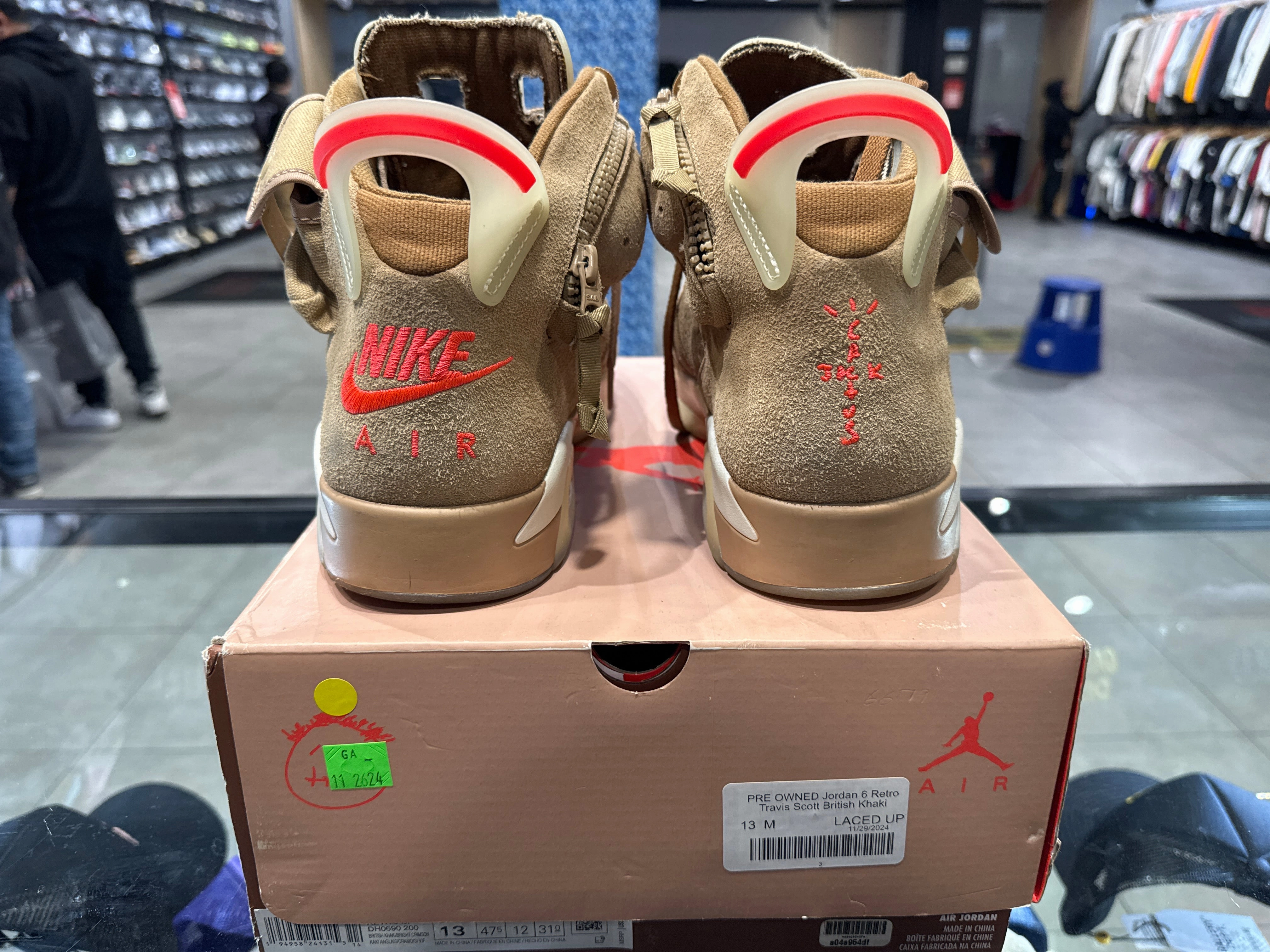 PRE OWNED Jordan 6 Retro Travis Scott British Khaki