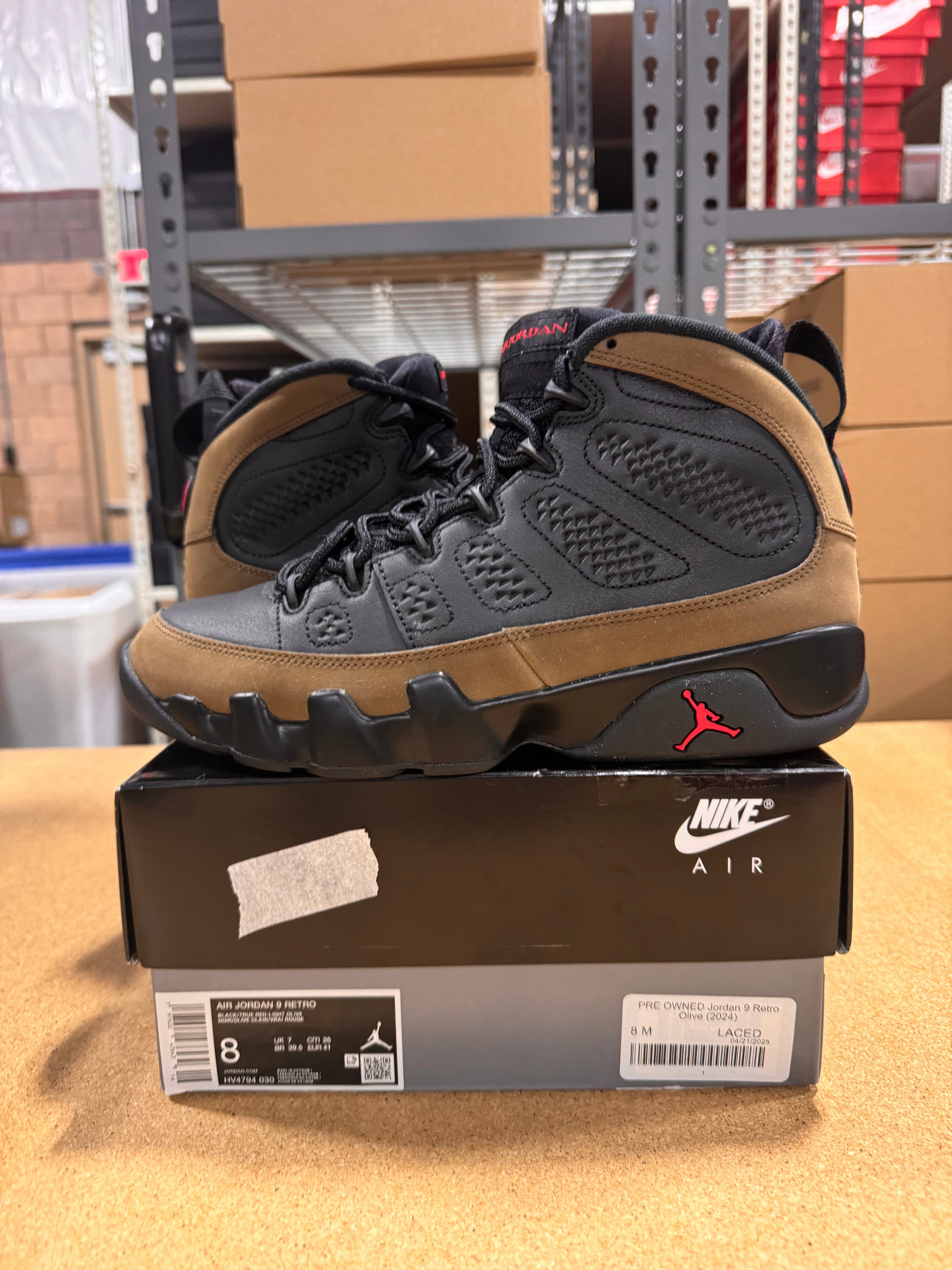 PRE OWNED Jordan 9 Retro Olive (2024)
