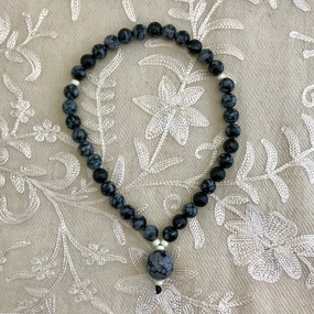 Snowflake Obsidian Kriya Mala
