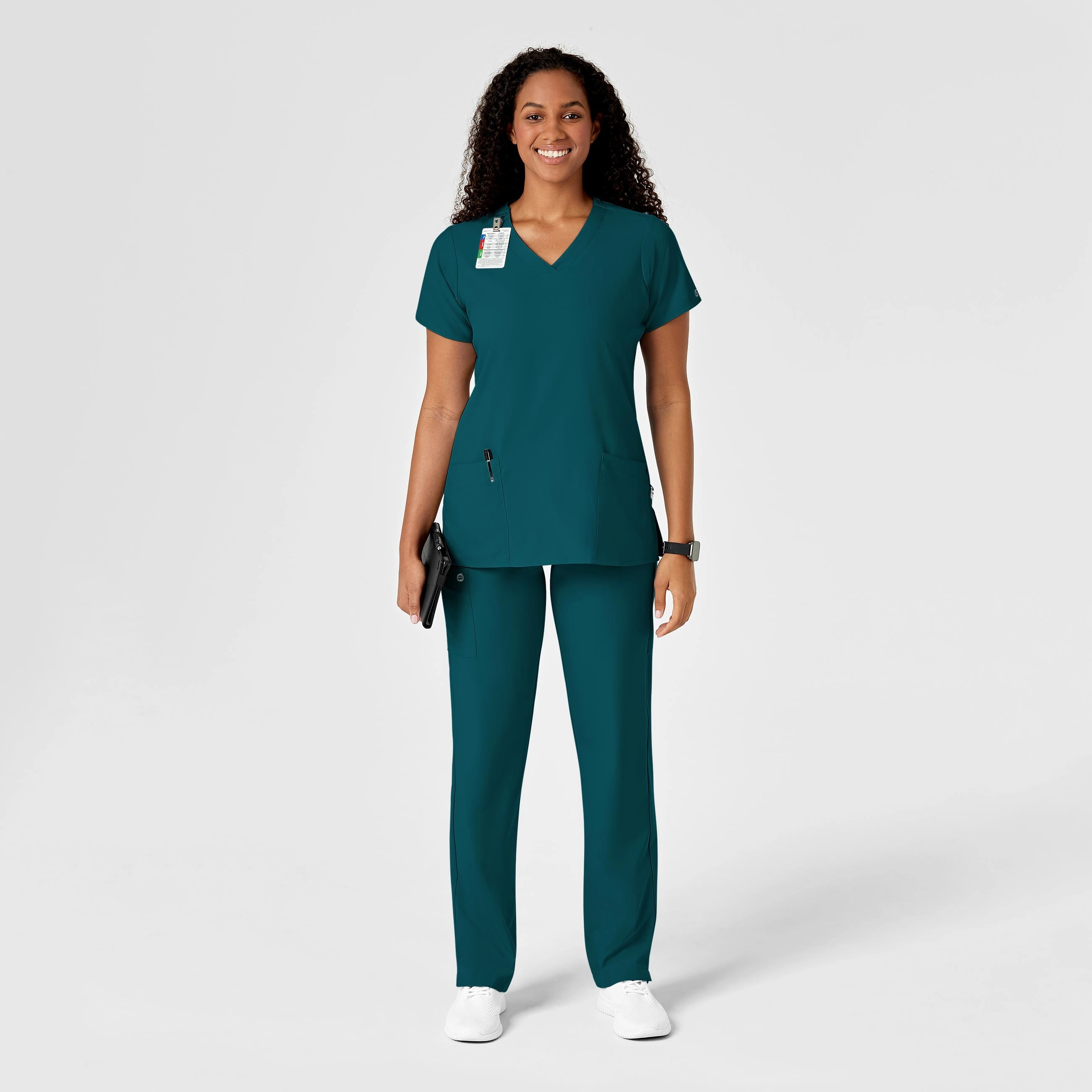 W123 Women's Drawstring Scrub Pant - Caribbean