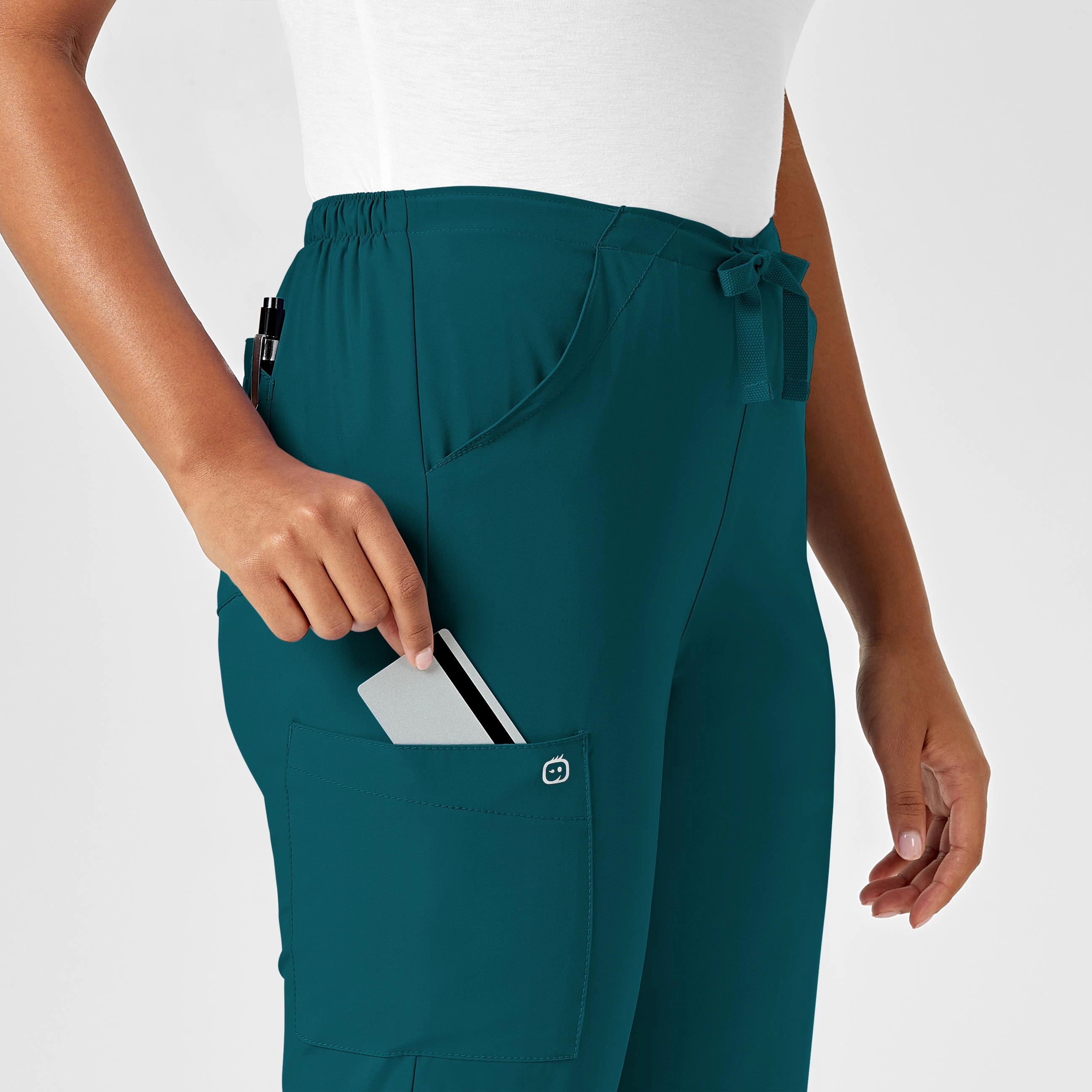 W123 Women's Drawstring Scrub Pant - Caribbean
