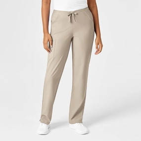W123 Women's Drawstring Scrub Pant - Khaki