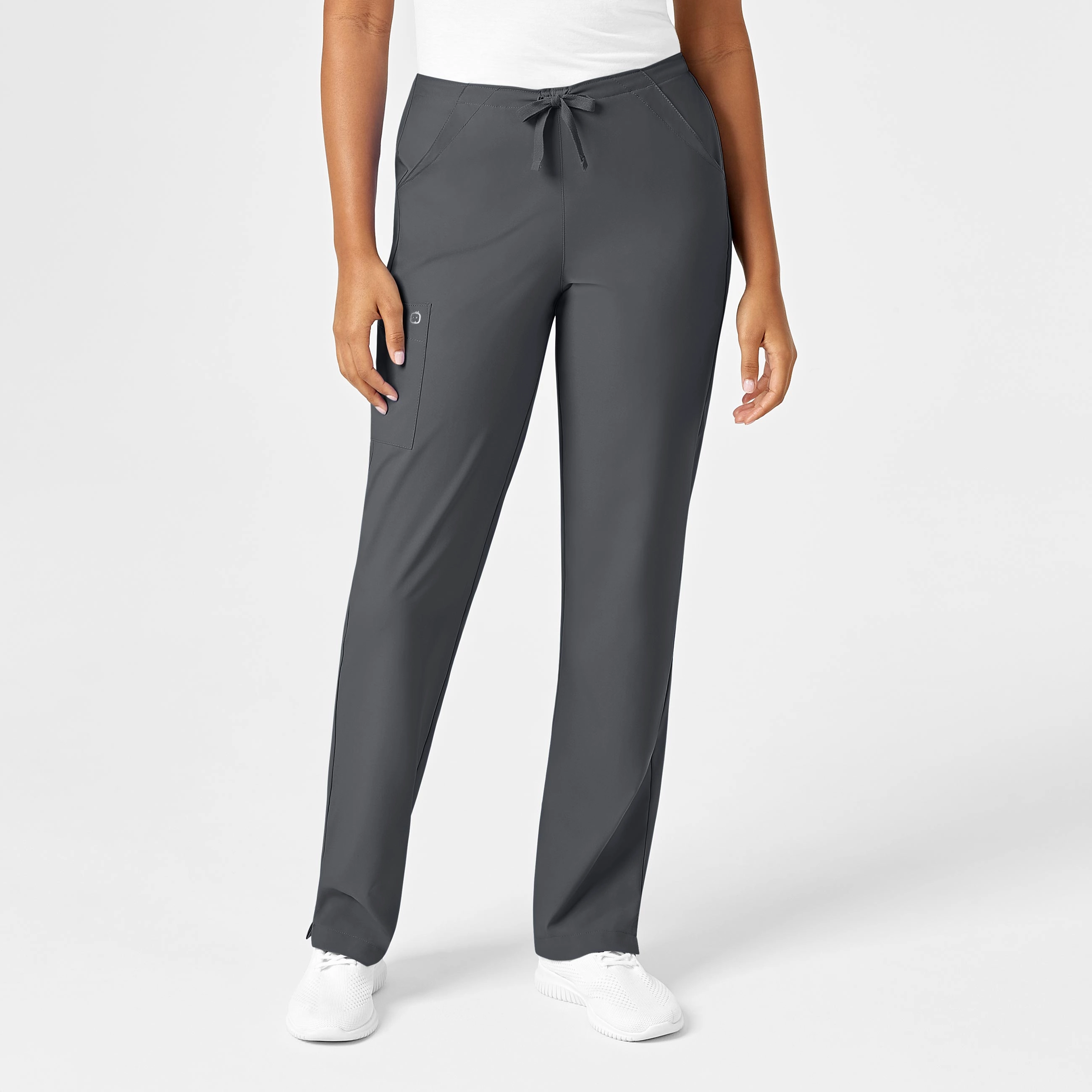 W123 Women's Drawstring Scrub Pant - Pewter