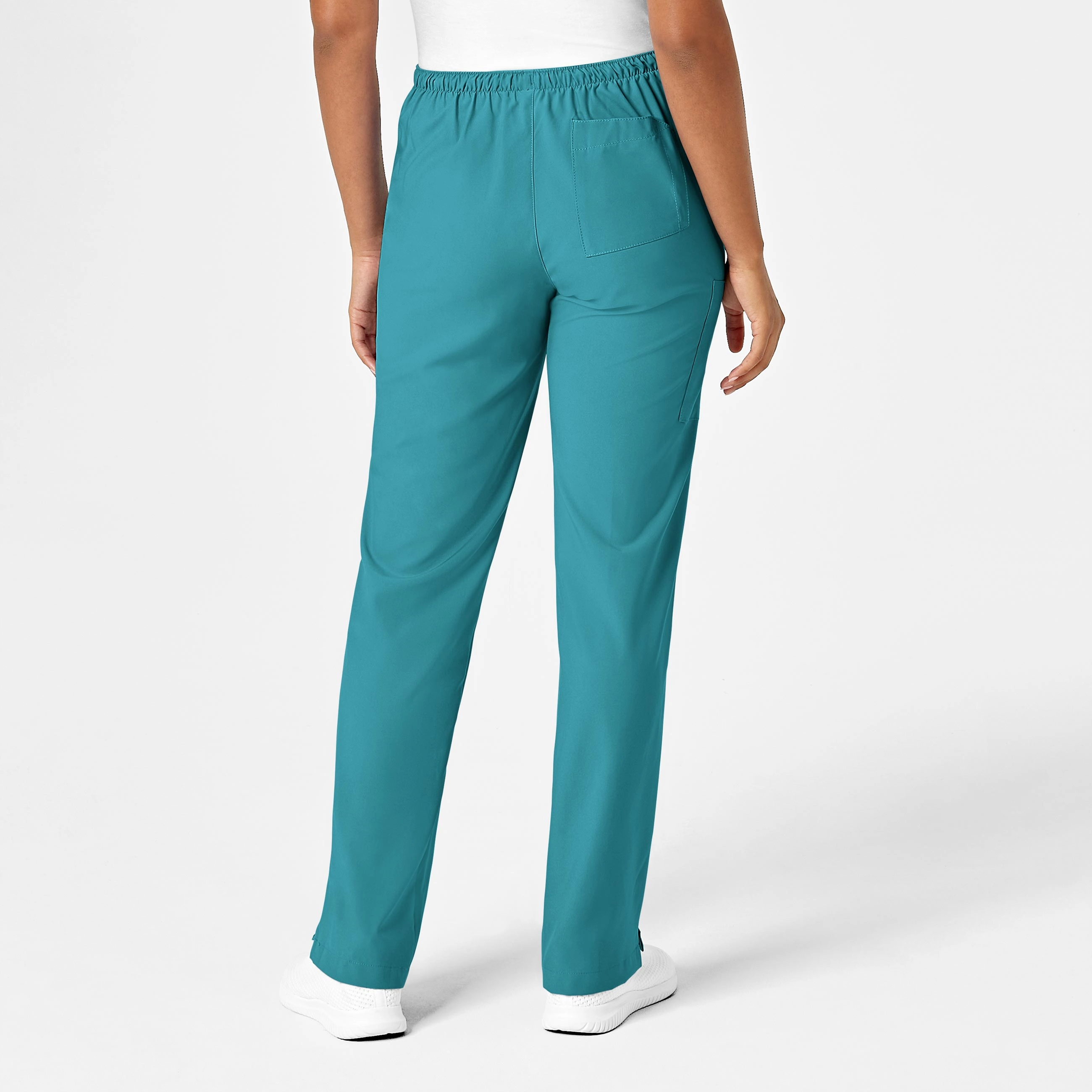 W123 Women's Drawstring Scrub Pant - Teal Blue